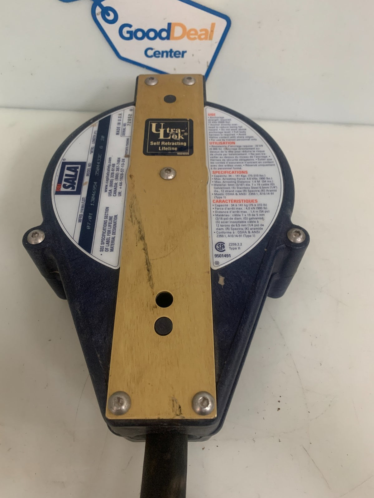 DBI SALSA ULTRA LOK SELF RETRACTING 20' LIFELINE1