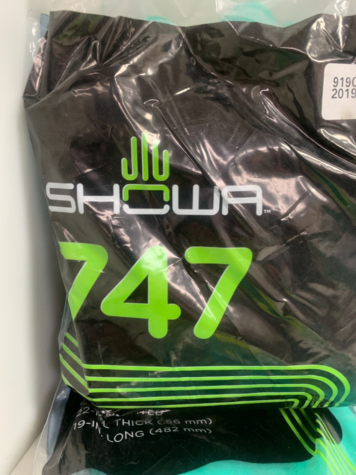 SHOWA 747 19" NITRILE GLOVES XL 6 PR BAG1
