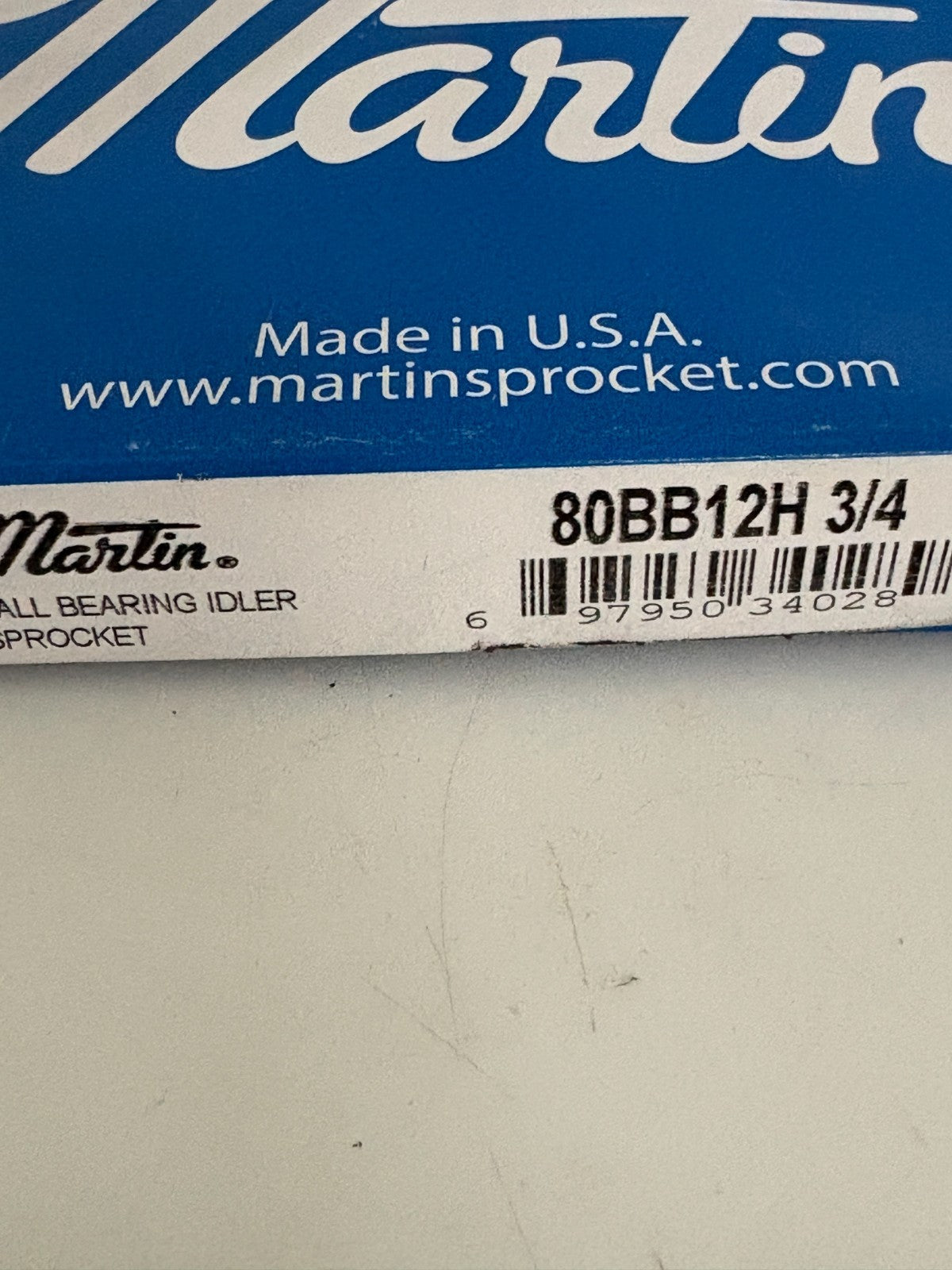 LOT OF 2 MARTIN 3/4" 12T IDLER CHAIN SPROCKET 80BB12H