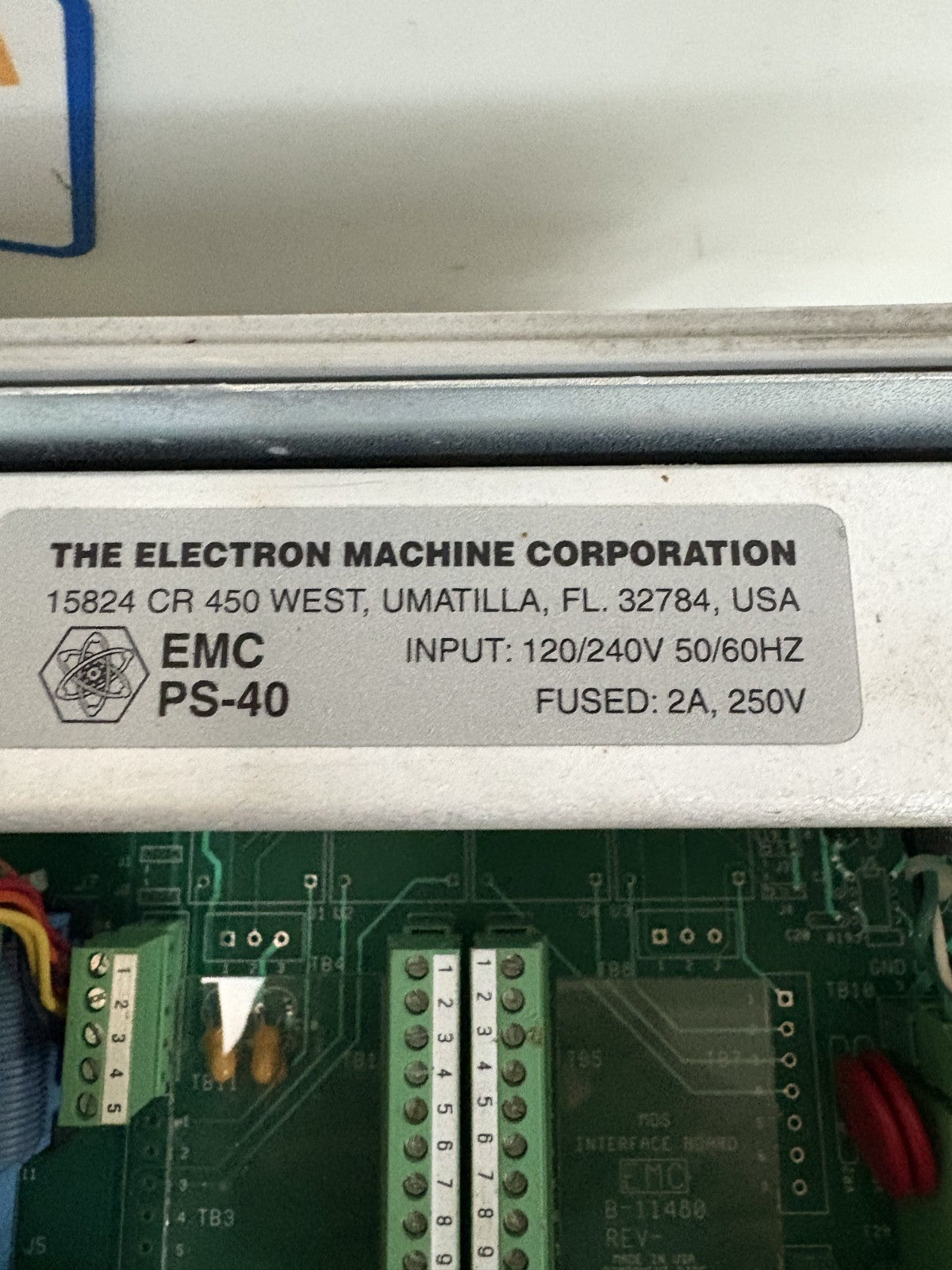 THE ELECTRON MACHINE CORP EMC PS-40 MPR E SCAN CONSOLE