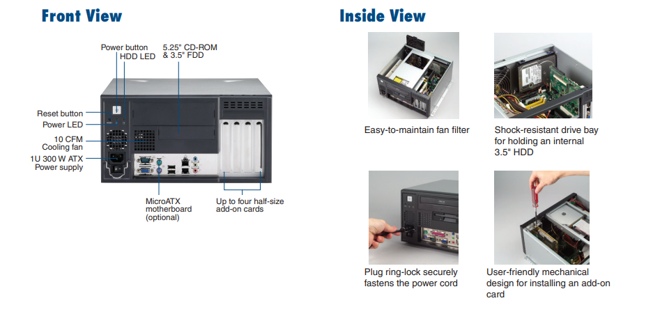 ADVANTECH  IPC-5120-30ZBE Micro-ATX  Industrial PC  Chassis4