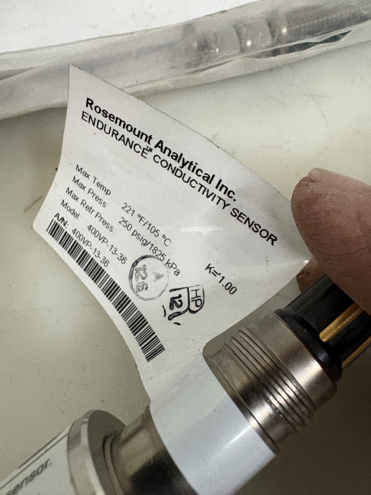 ENDURANCE ROSEMOUNT ANALYTICAL 400VP SENSOR #400VP-13-36
