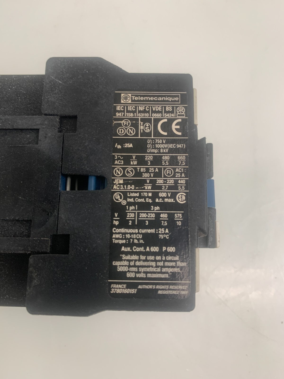 SCHNEIDER ELECTRIC /Telemecanique LC1 D12 10/LC1D1210 Circuit Breaker (Lot of 2)2
