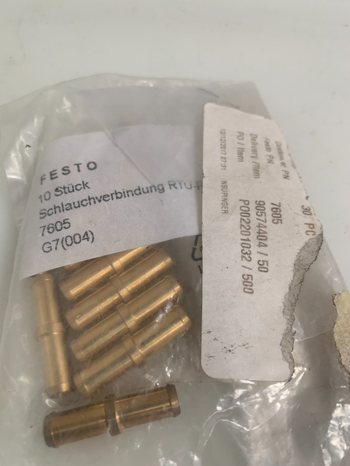 Lot of 22 Festo Pneumatic Brass Union RTU-PK-6/6 #76051