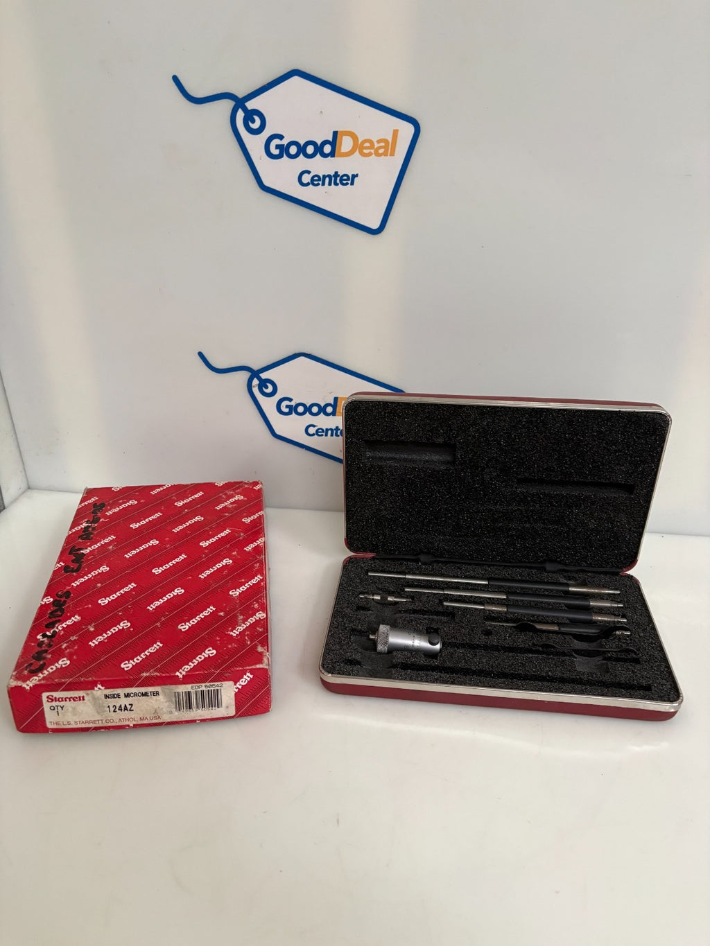 STARRETT INSIDE MICROMETER SET 2 TO 8" #124AZ IN CASE0