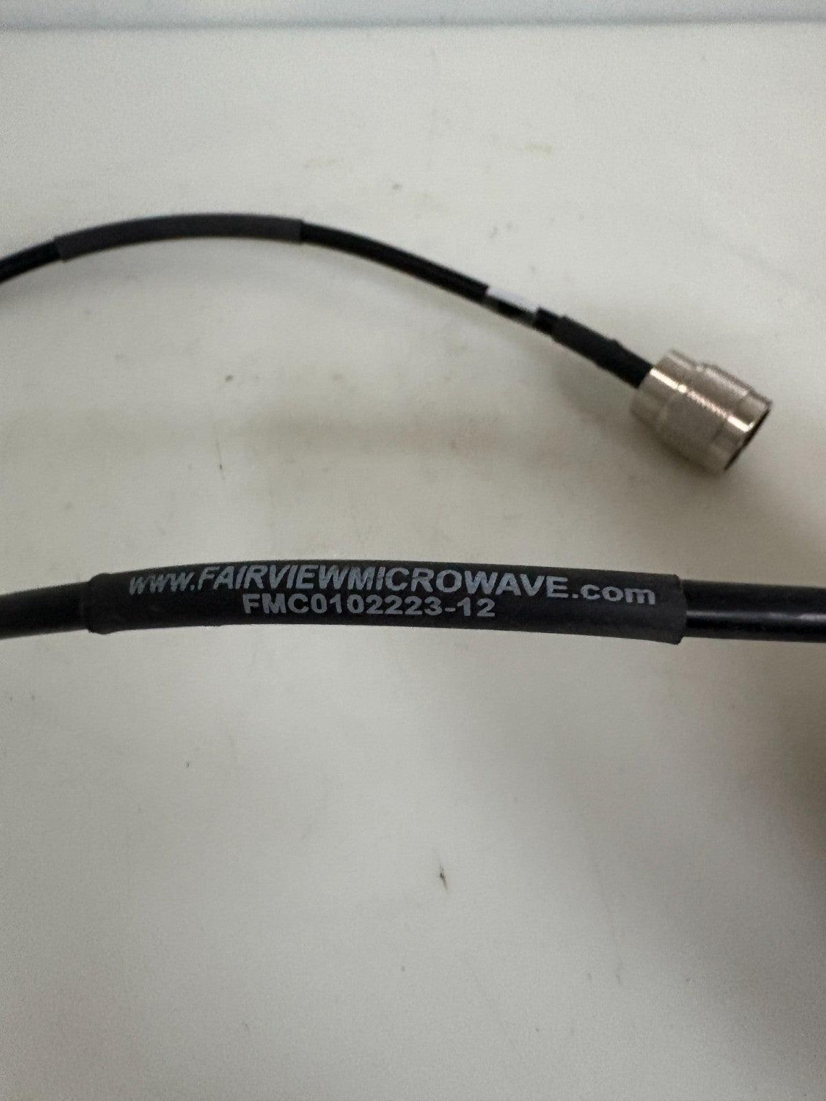LOT OF 2 FAIRVIEW MICROWAVE COAXIAL CABLE 12" W/2 N TYPE PLUG FMC 0101223-123