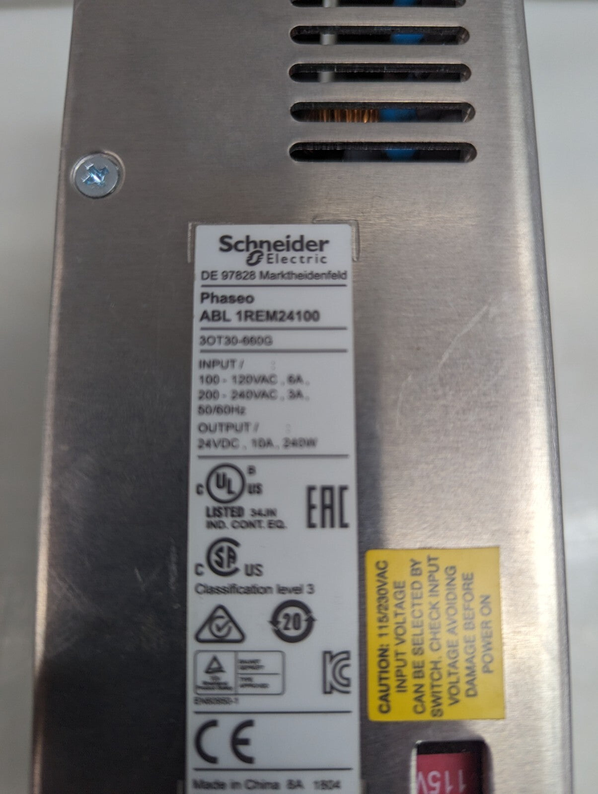 Schneider Electric ABL 1REM24100 Phaseo Power Supply 24VDC 50/60Hz