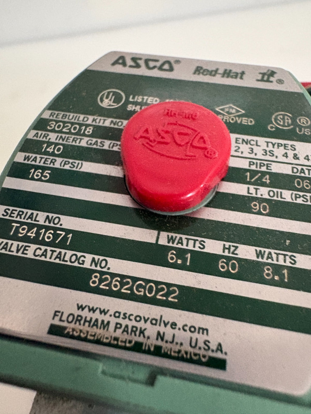 ASCO SOLENOID VALVE 8262G022