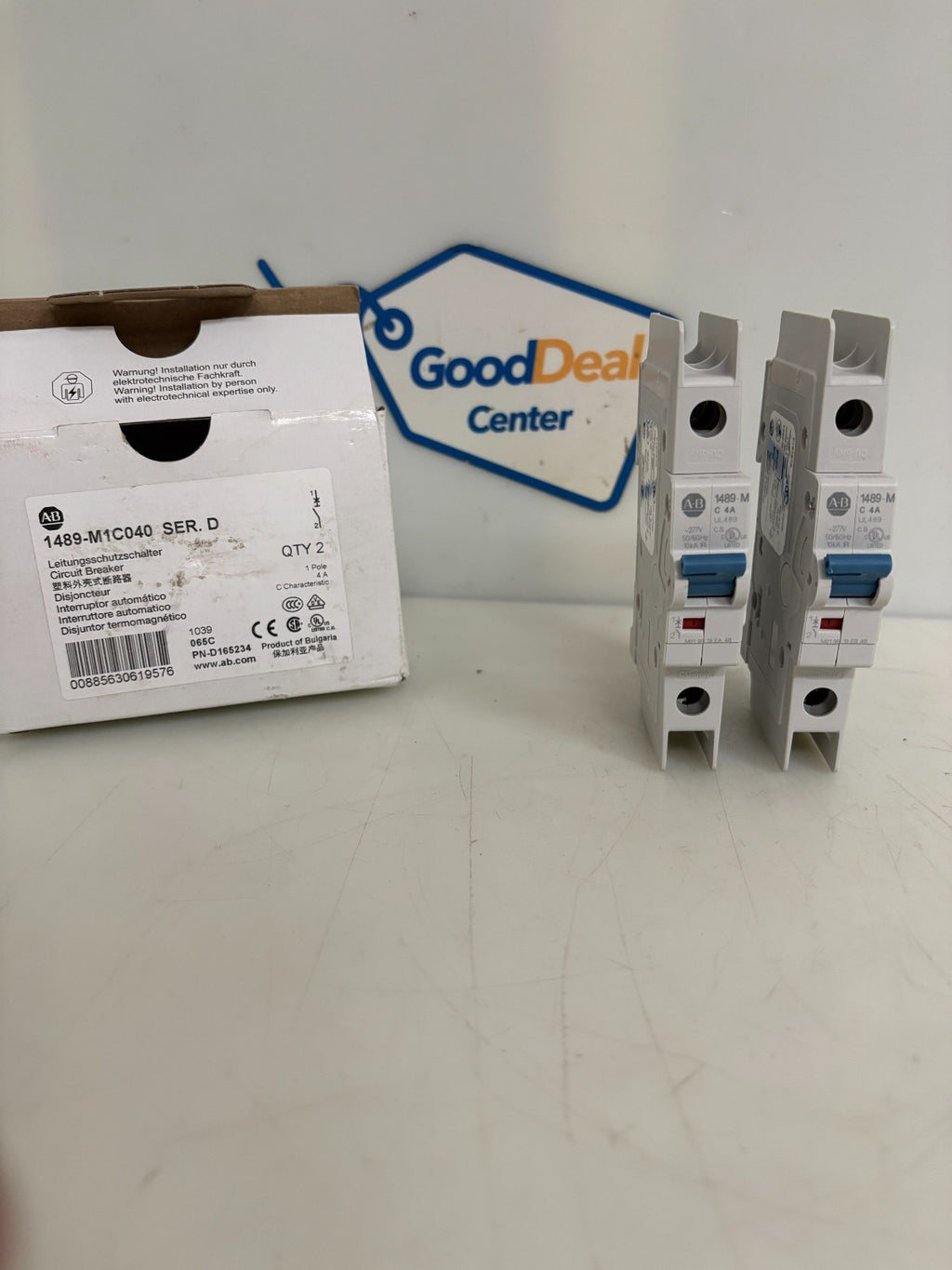 LOT OF 2 ALLEN BRADLEY CIRCUIT BREAKER 1489-M1C040 SER D0