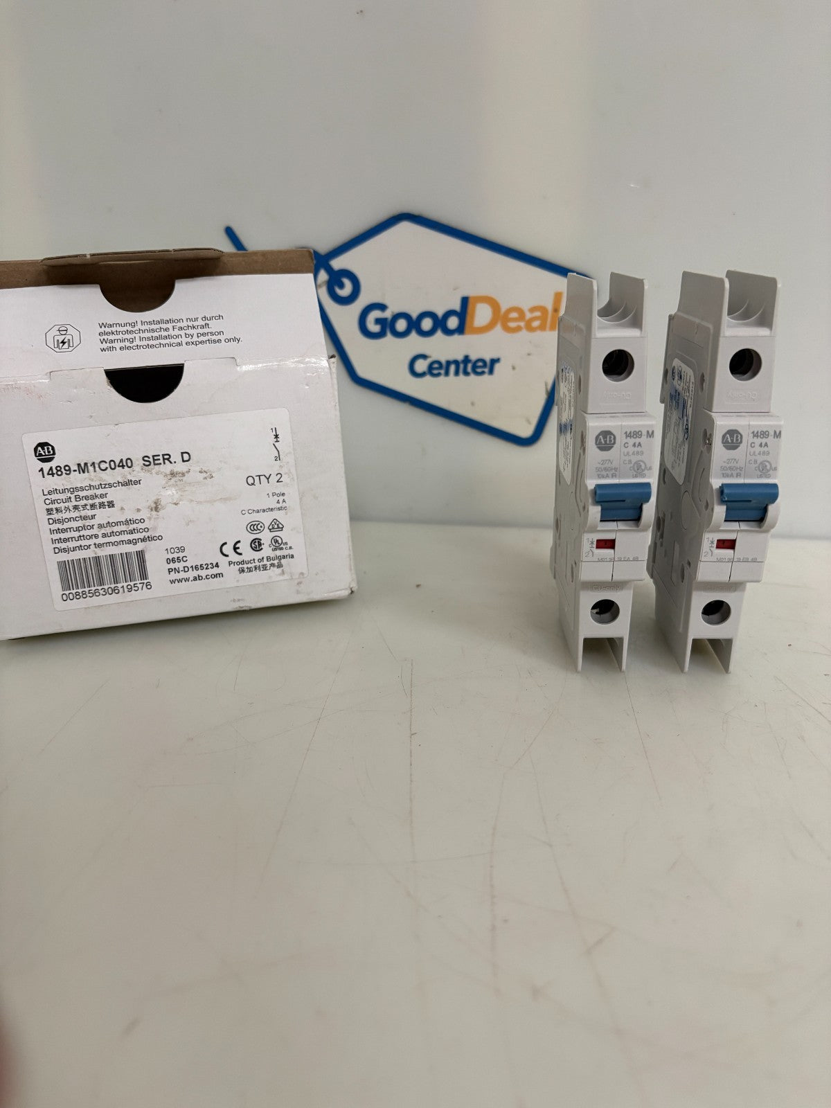 LOT OF 2 ALLEN BRADLEY CIRCUIT BREAKER 1489-M1C040 SER D0
