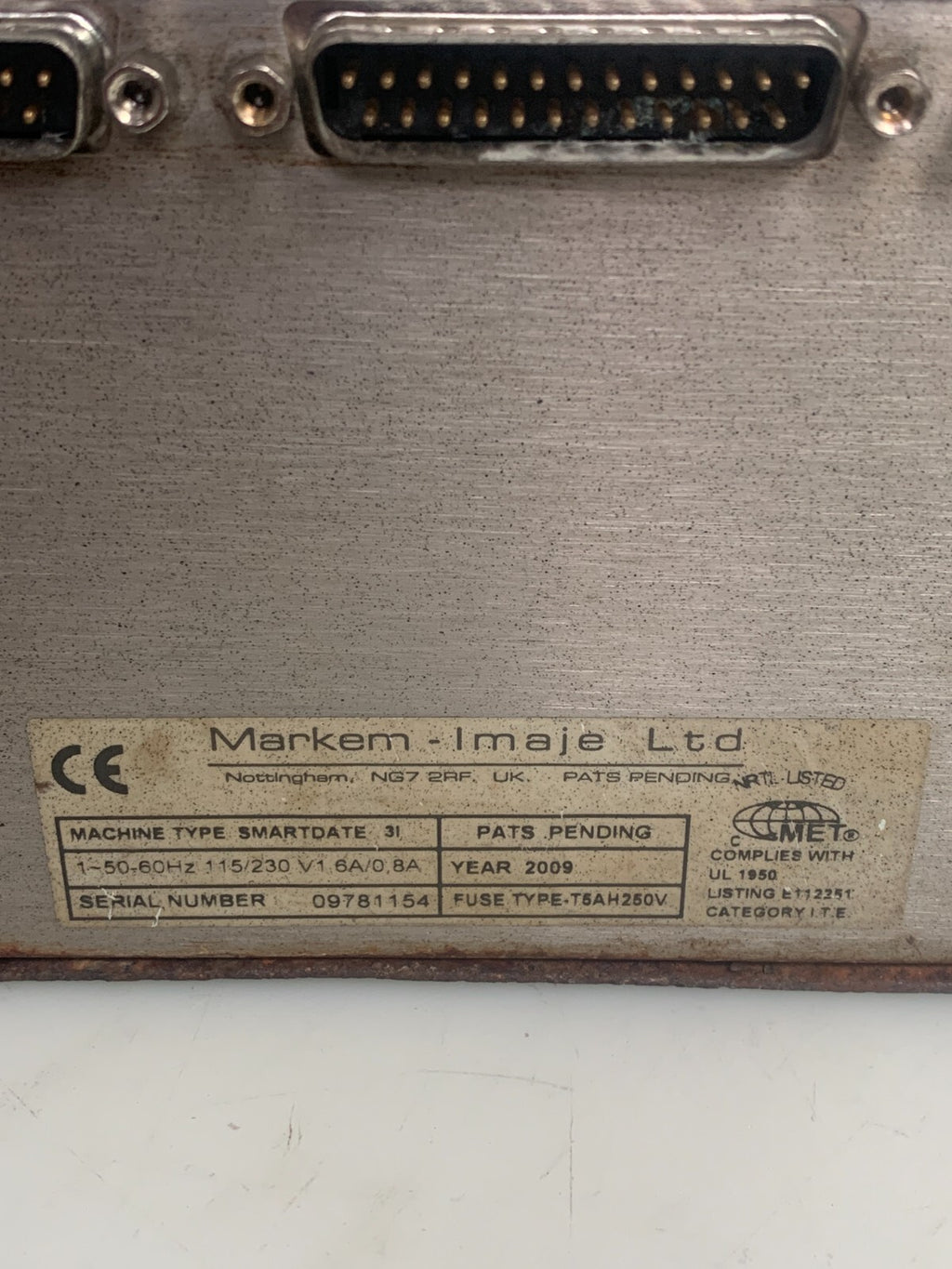 MARKEM-IMAJE LTD SMARTDATE 3I 1-50-60HZ 115/230 V1 6A/0.8A