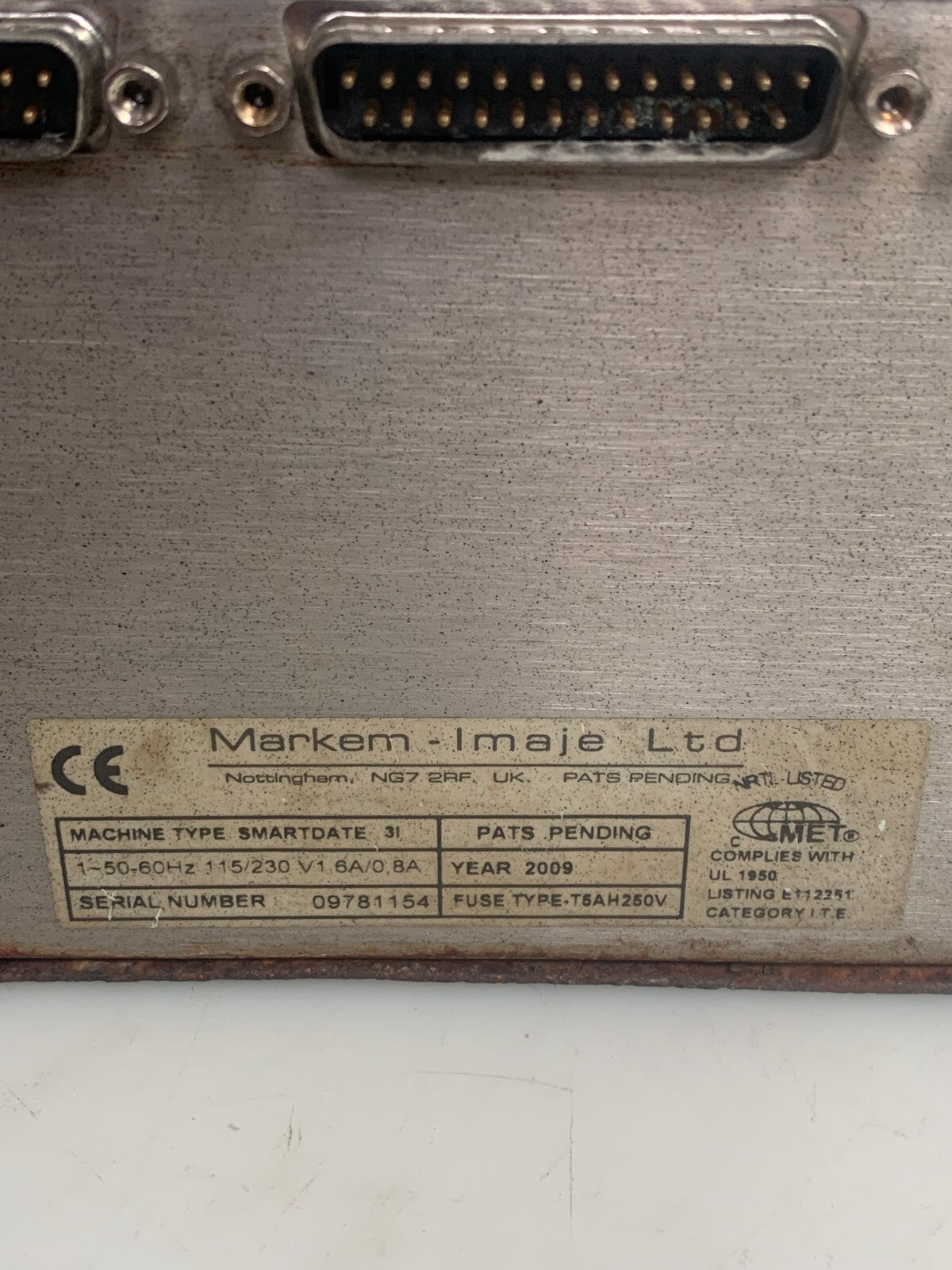 MARKEM-IMAJE LTD SMARTDATE 3I 1-50-60HZ 115/230 V1 6A/0.8A