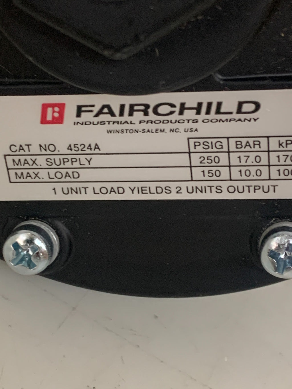 FAIRCHILD PNEUMATIC VOLUME BOOSTER #4524A
