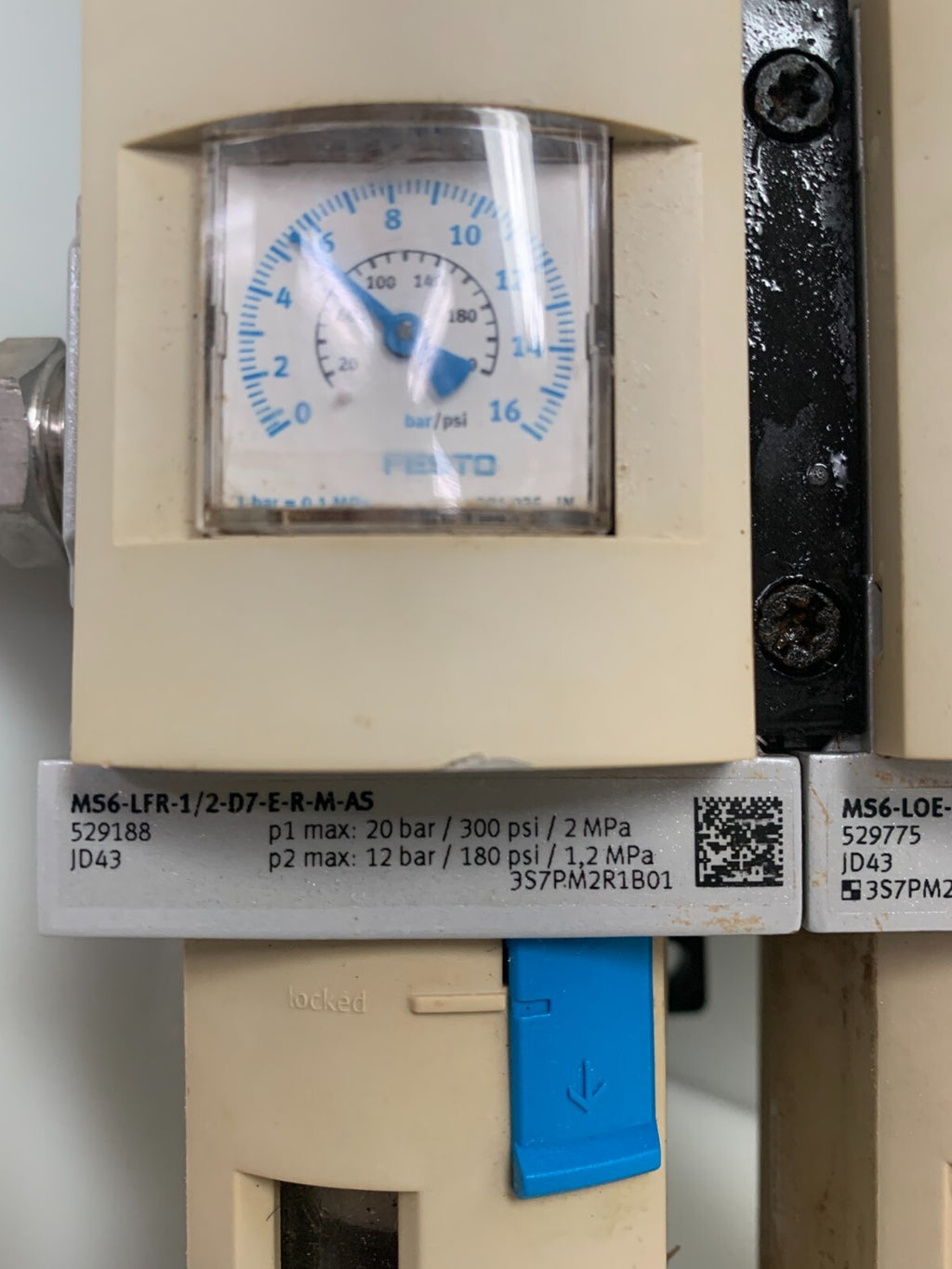 FESTO PNEUMATIC ASSY FILTER REGULATOR W/SHUT OFF VALVE 529188-5412682