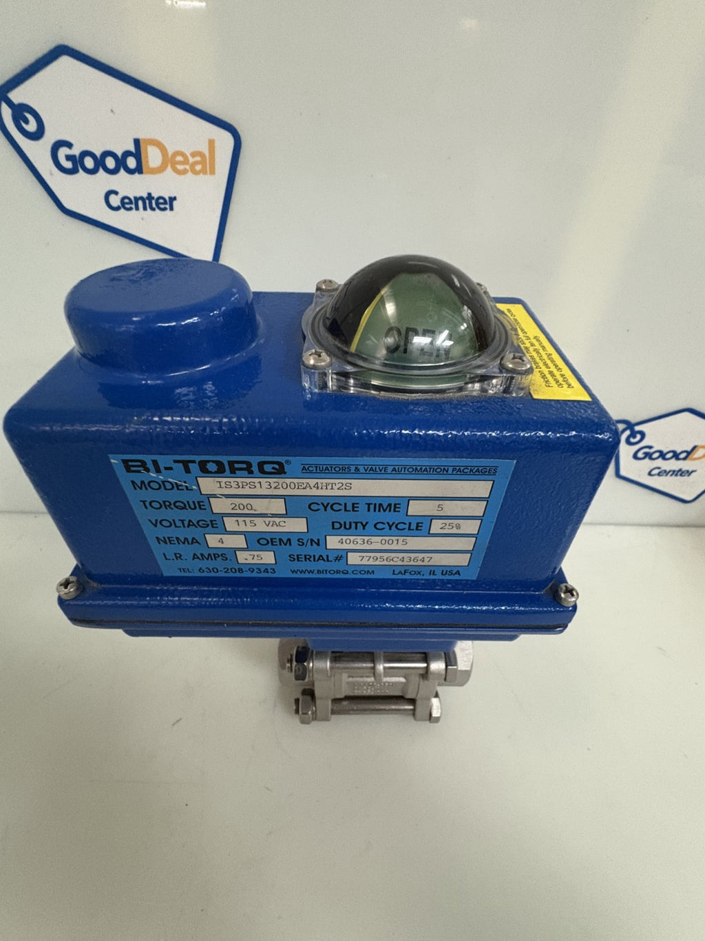 BI-TORQ ACTUATOR IS3PS13200EA4HT2S W/1 1/4" S.STEEL BALL VALVE