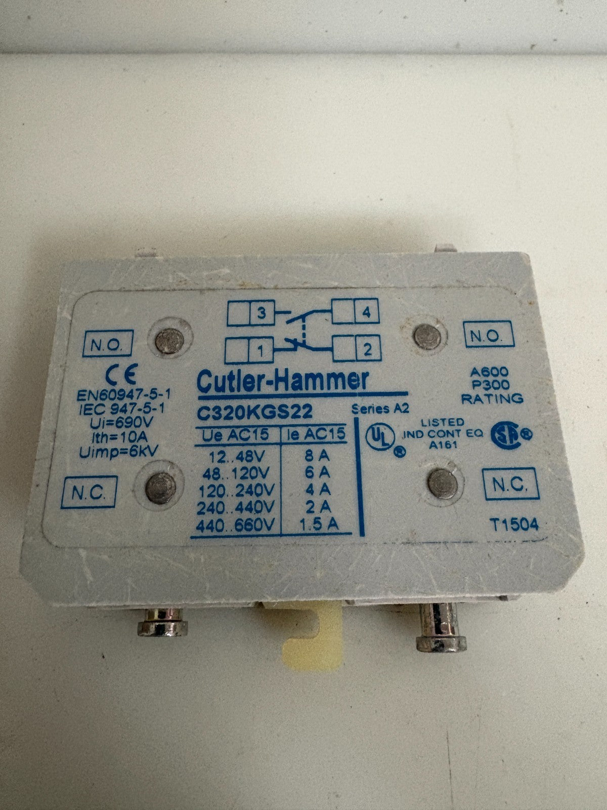 EATON CUTLER HAMMER FREEDOM SERIES AUXILIARY CONTACT C320KGS22