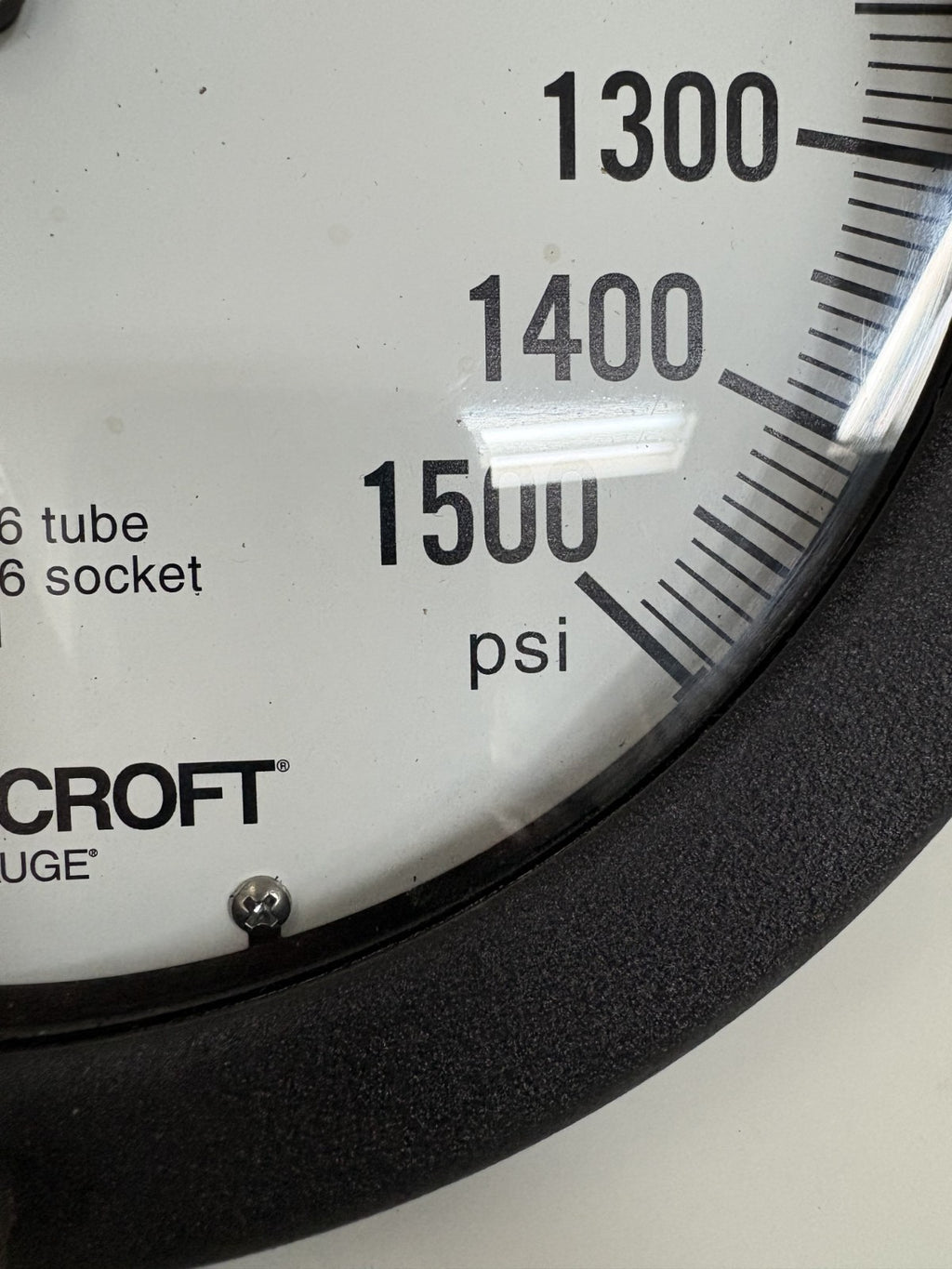 ASHCROFT DURA GAUGE AISI 316 TUBE SOCKET PRESSURE 8" 0-1500 GAUGE2