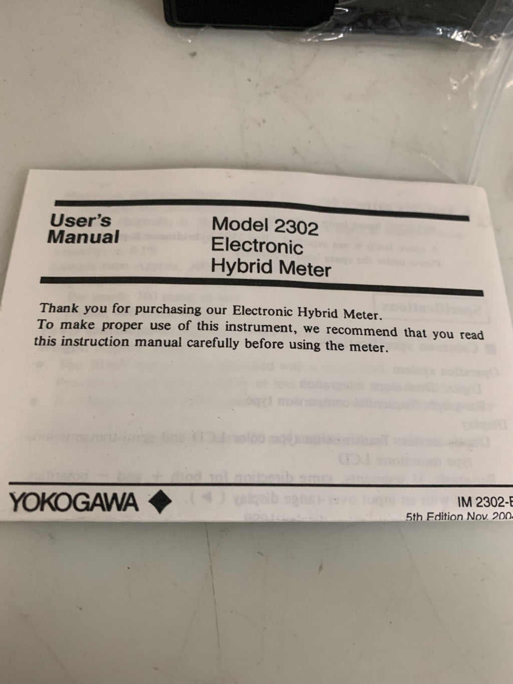 YOKO GAWA ELECTRONIC HYBRID DIGITAL METER 2302