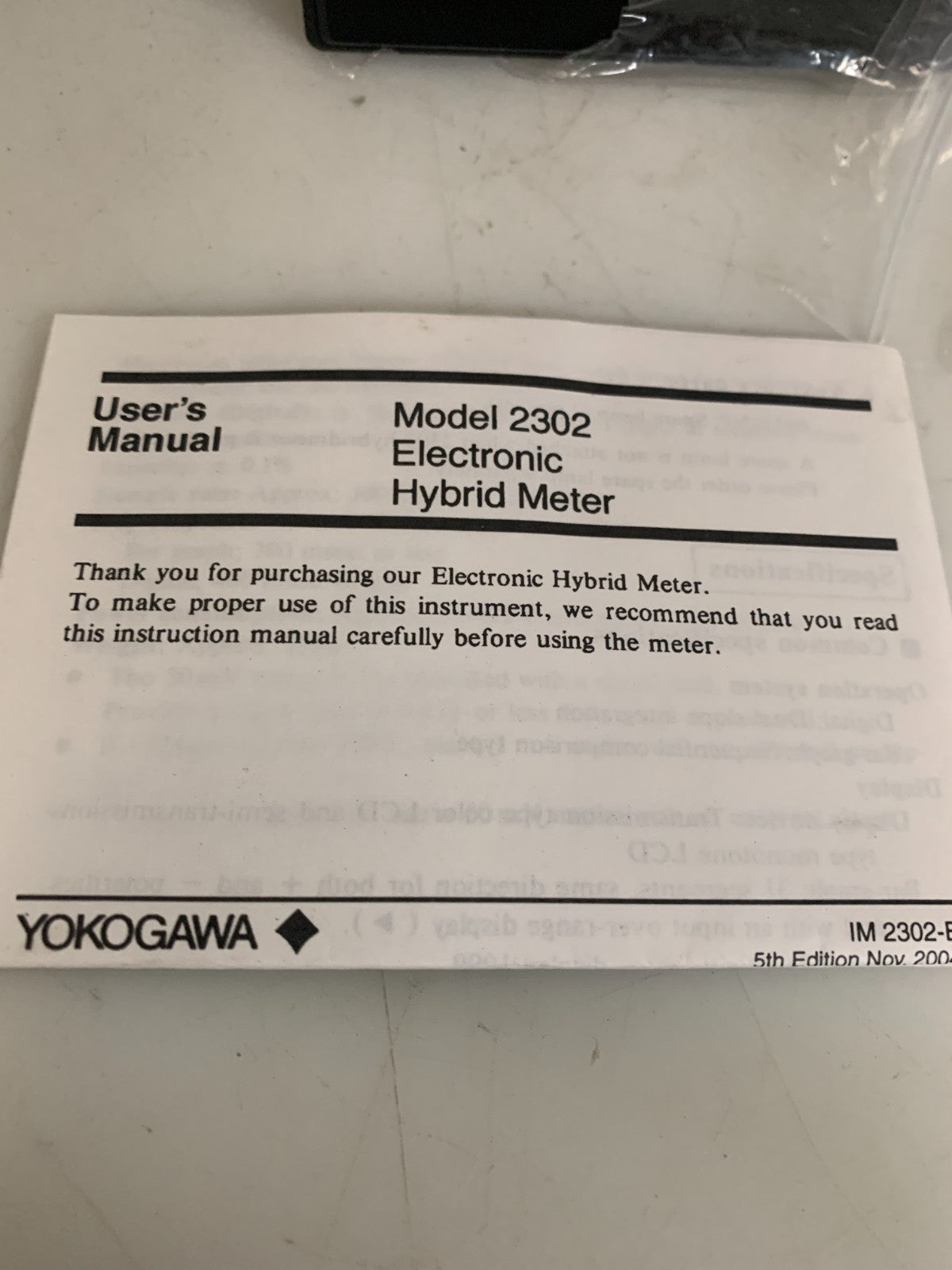 YOKO GAWA ELECTRONIC HYBRID DIGITAL METER 2302
