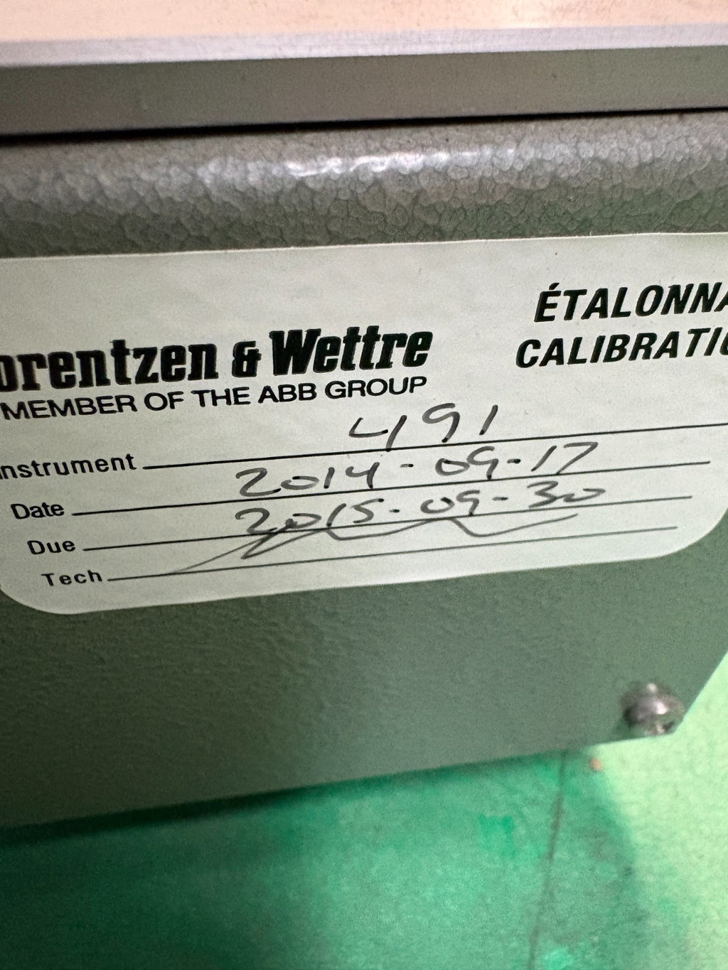 ABB L&W CRUSH TESTER LORENTZEN & WETTRE #9858