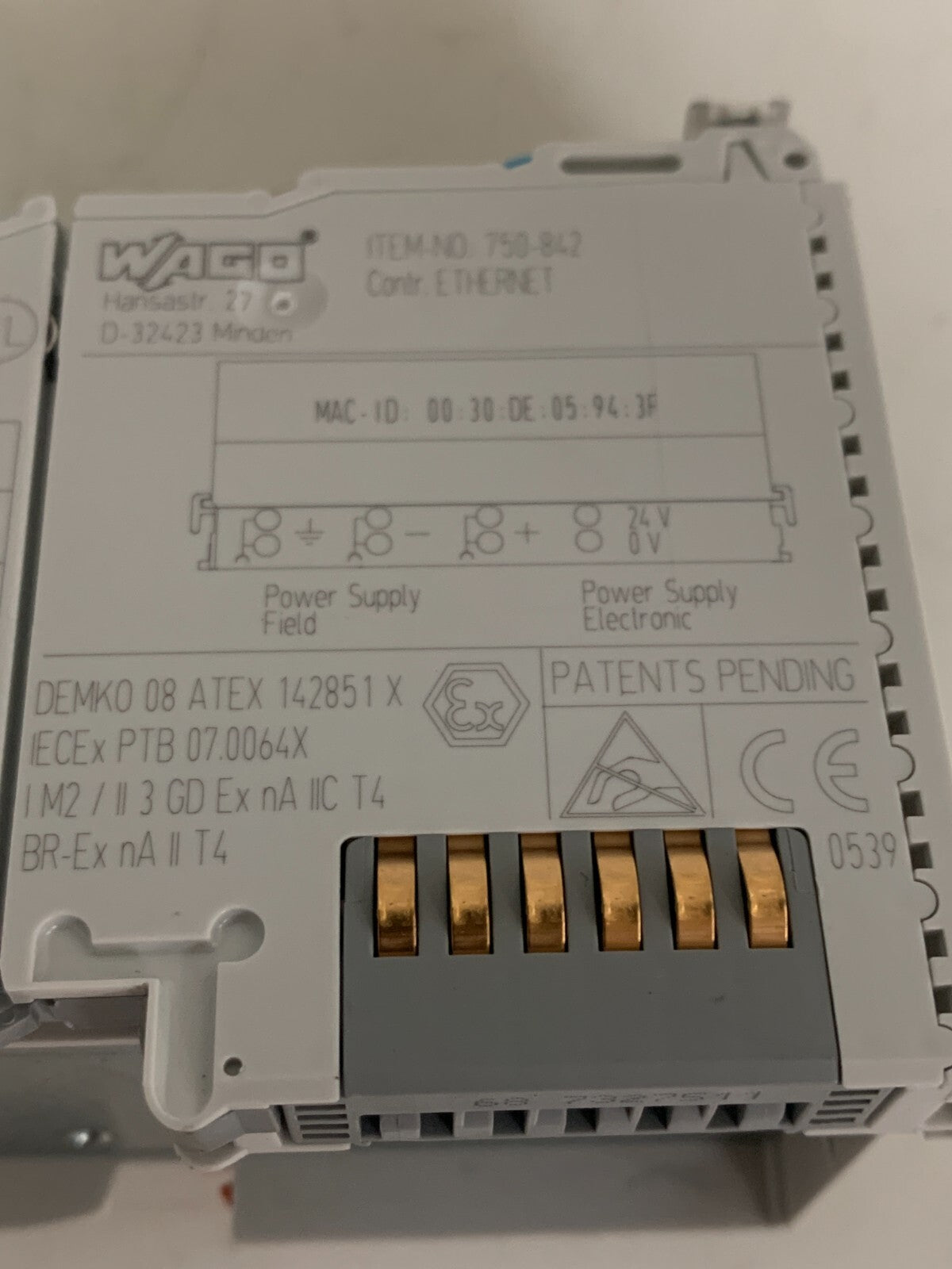 WAGO ETHERNET CONTROLLER 750-842