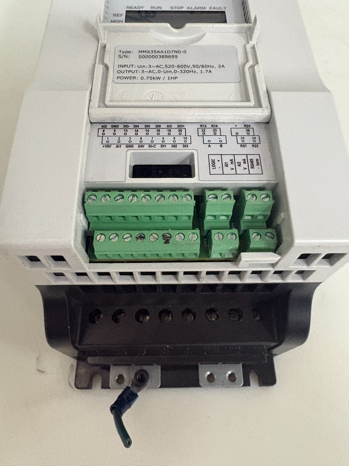 EATON M-MAX SENSORLESS VECTOR ADJUSTABLE FREQUENCY DRIVE MMX35AA1D7N0-0