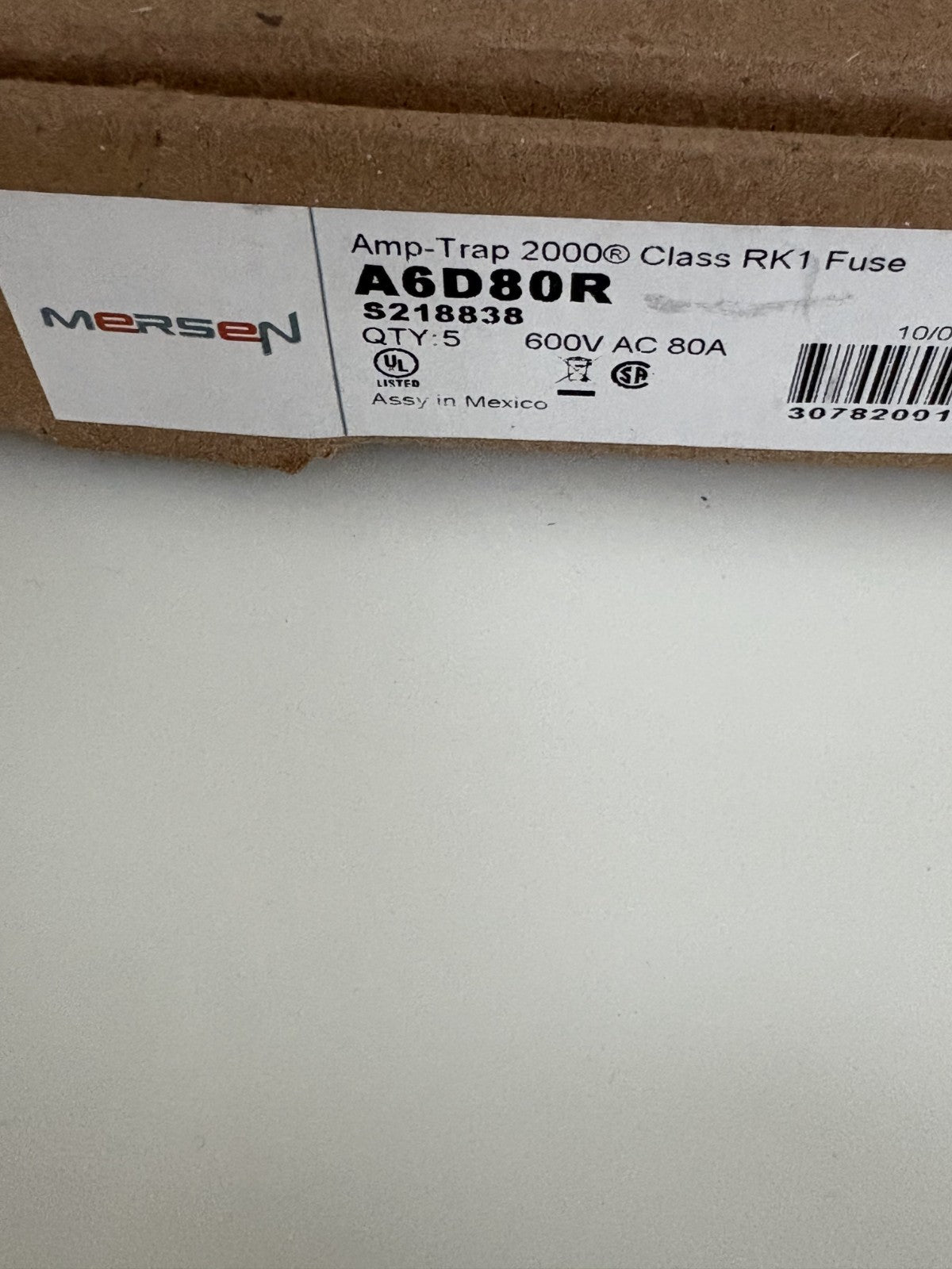 MERSEN AMP-TRAP RK1 FUSE A6D 80R BOX OF 5