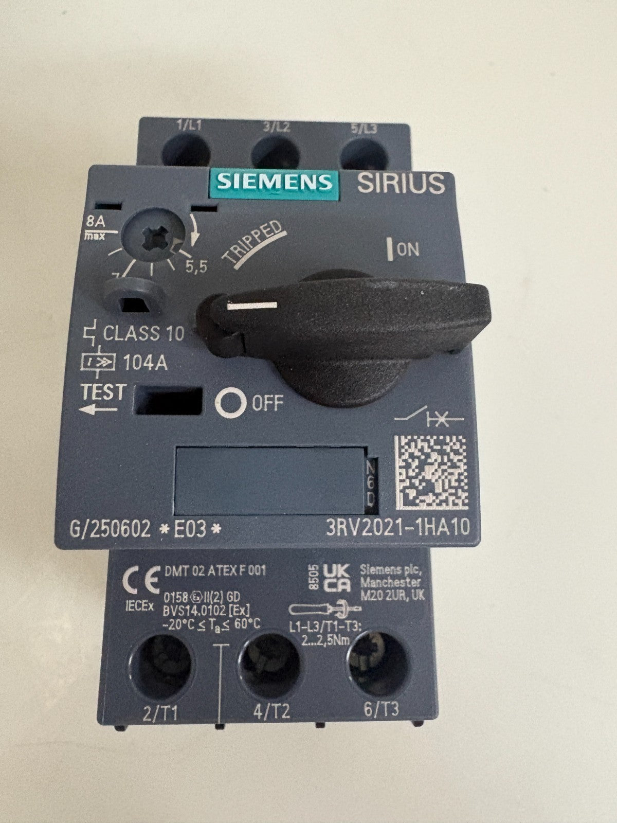 SIEMENS CIRCUIT BREAKER 3RV2021-1HA10 