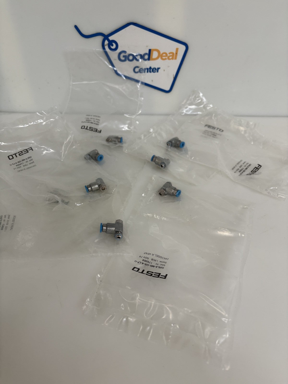 LOT OF 7 FESTO THROTTLE VALVE GRLA-M5-QS-4-LF-C 175056