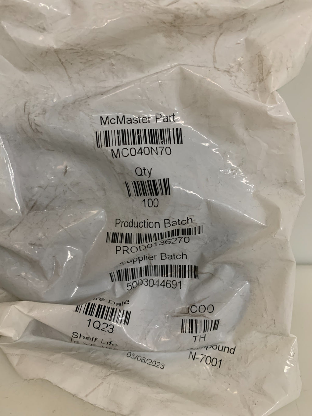 LOT OF 100 DURO BUNA ORING HYDRAULIC / PNEUMATIC 0136270 MCMASTER # MC 040N70