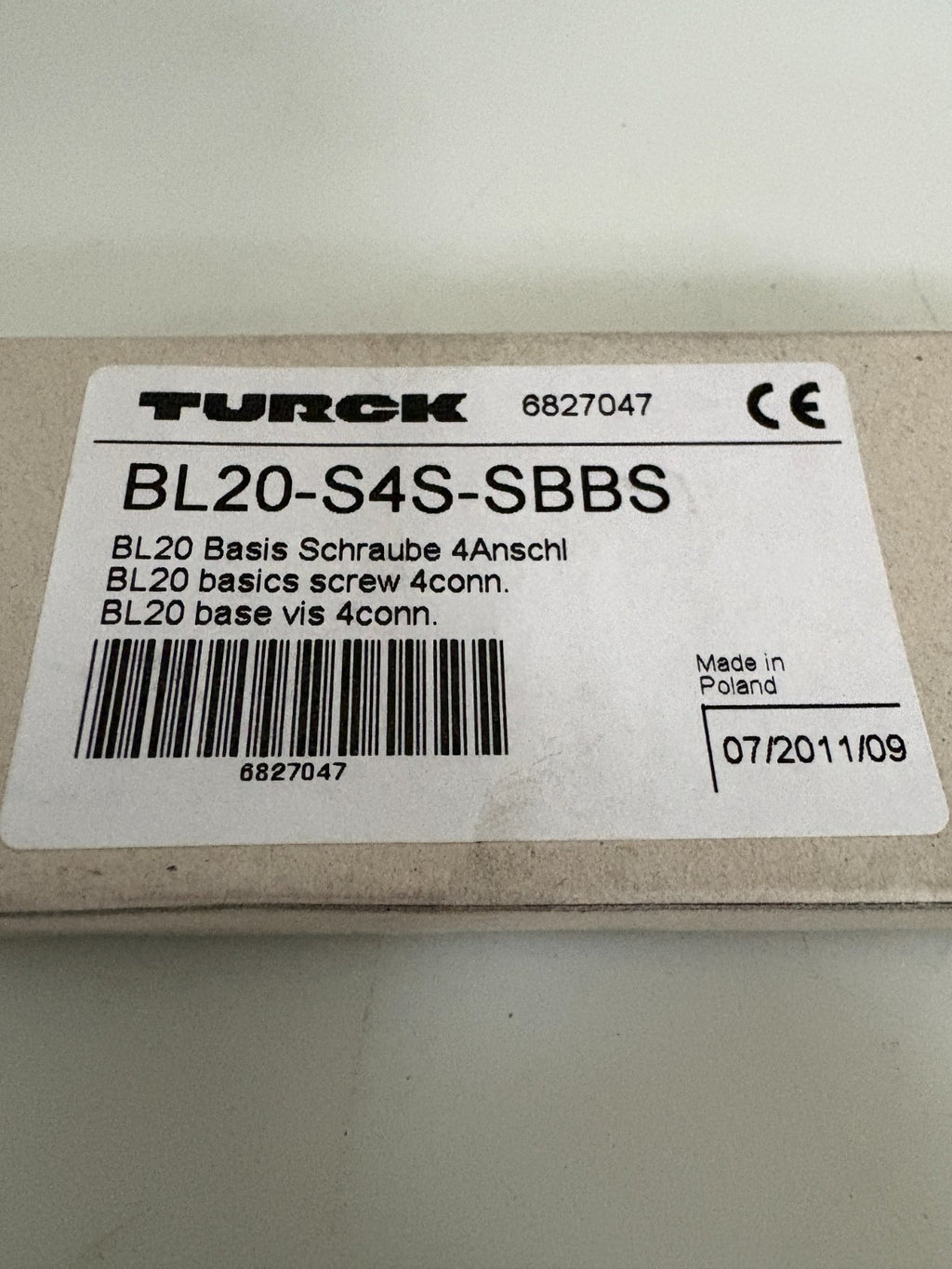 TURCK CONNECTOR BASE BL20-S4S-SBBS3