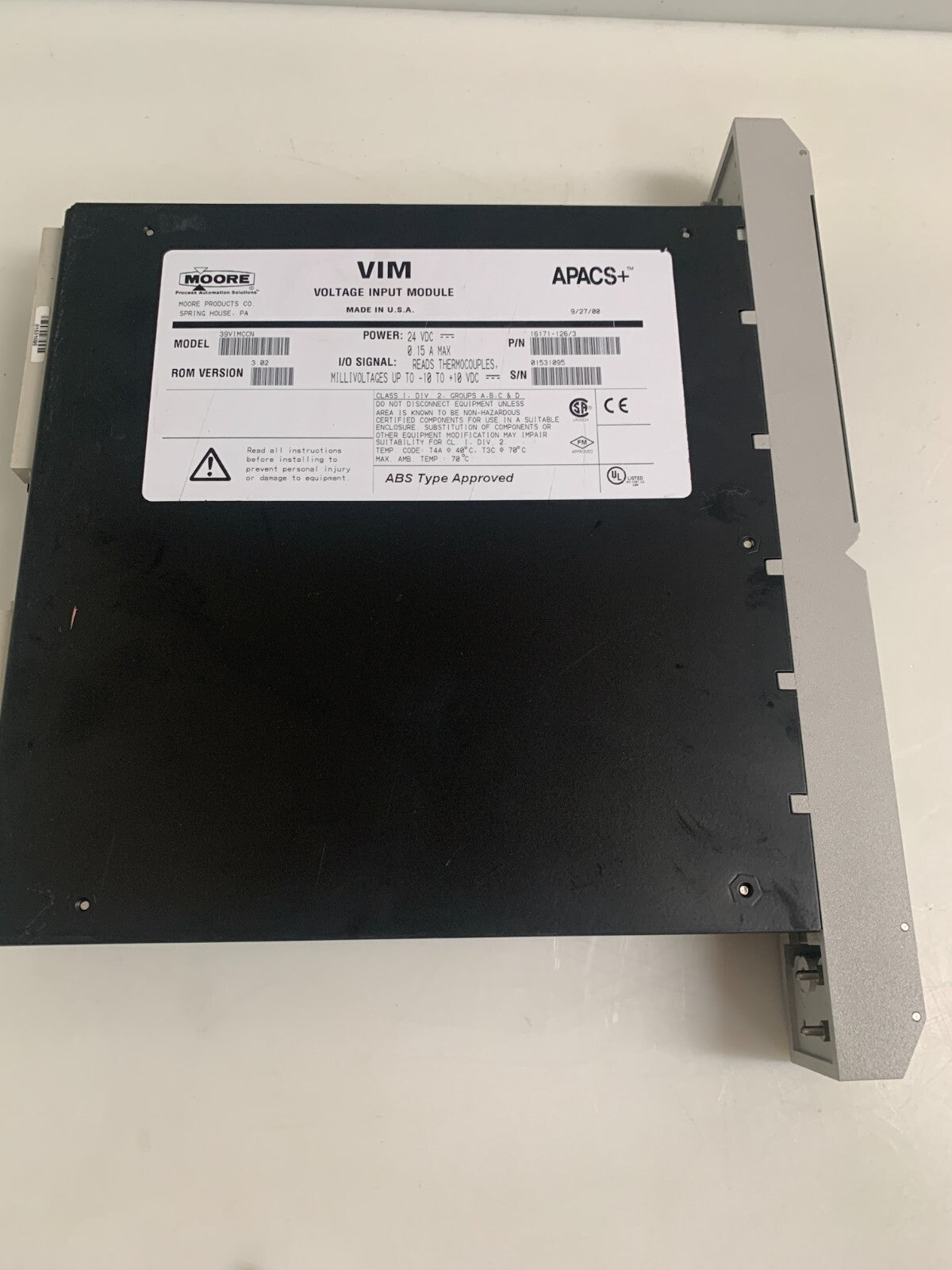 MOORE VIM VOLTAGE INPUT MODULE 16171-126/3 39VIMCCN