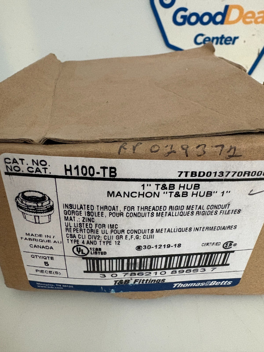 ABB THOMAS & BETTS 1" T & B HUB #H100-TB 5 IN BOX3