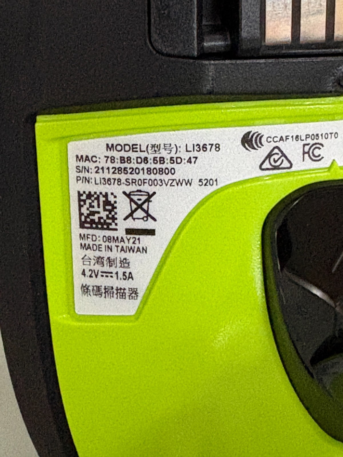 ZEBRA WIRELESS BARCODE SCANNER LI3678 2