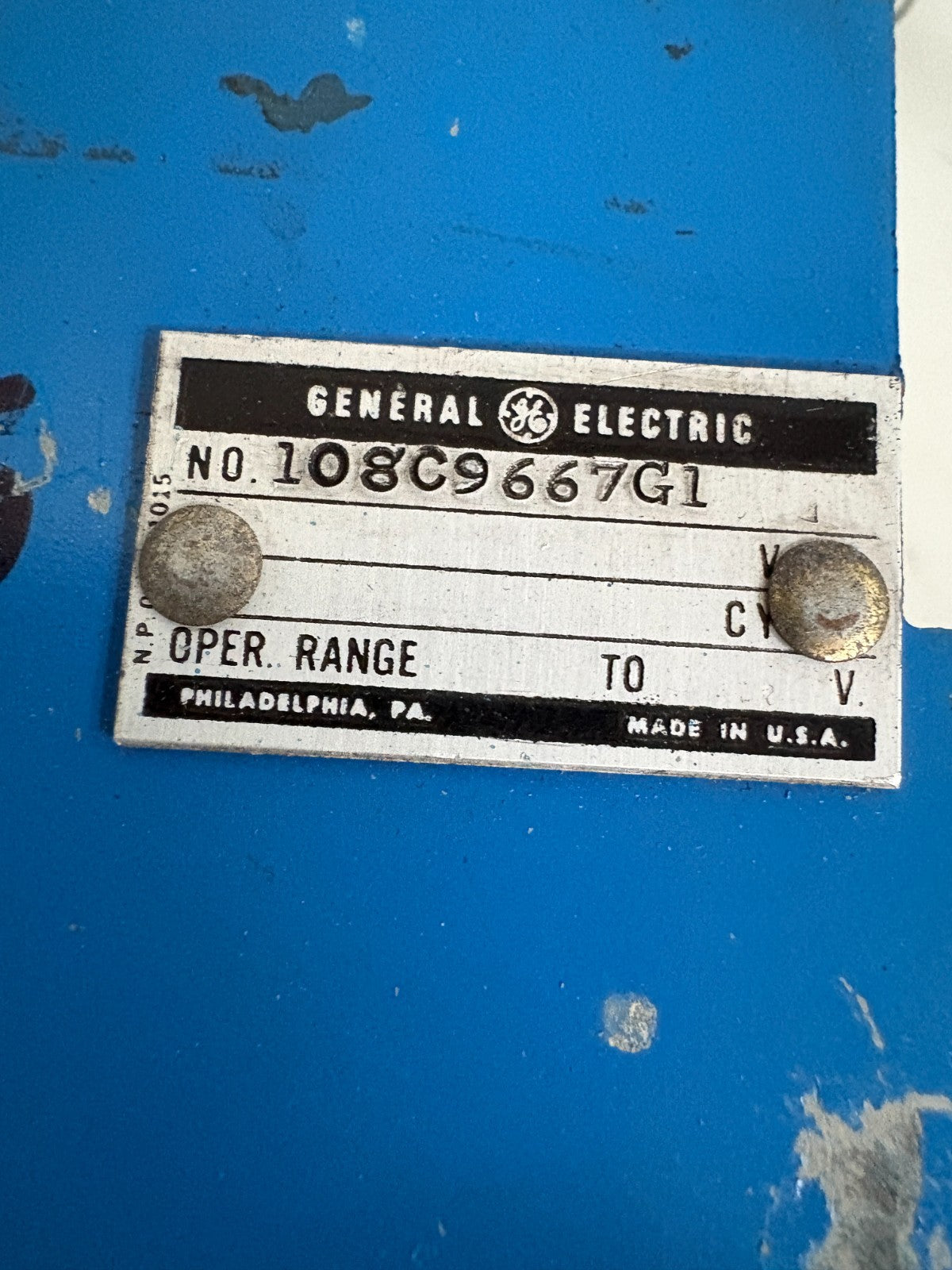 GENERAL ELECTRIC BLOWN FUSE TRIP INDICATOR ASSY 108C9667G1