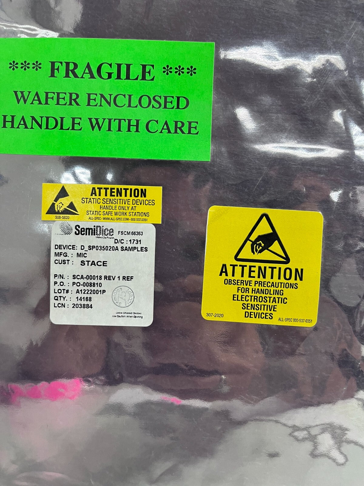 SEMIDICE SCA-00018 REV 1  Wafer
