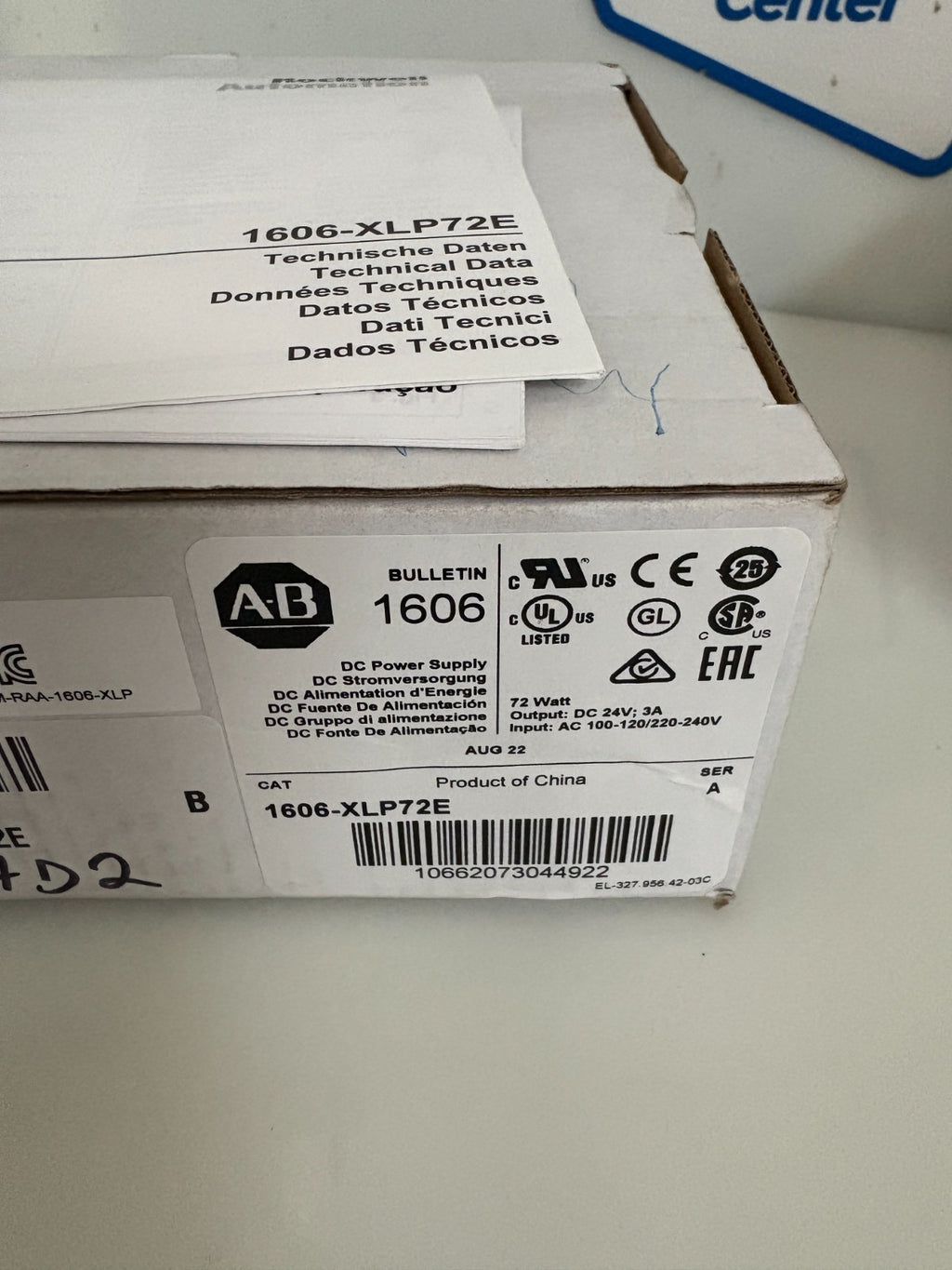 ALLEN BRADLEY POWER SUPPLY 1606-XLP72E A