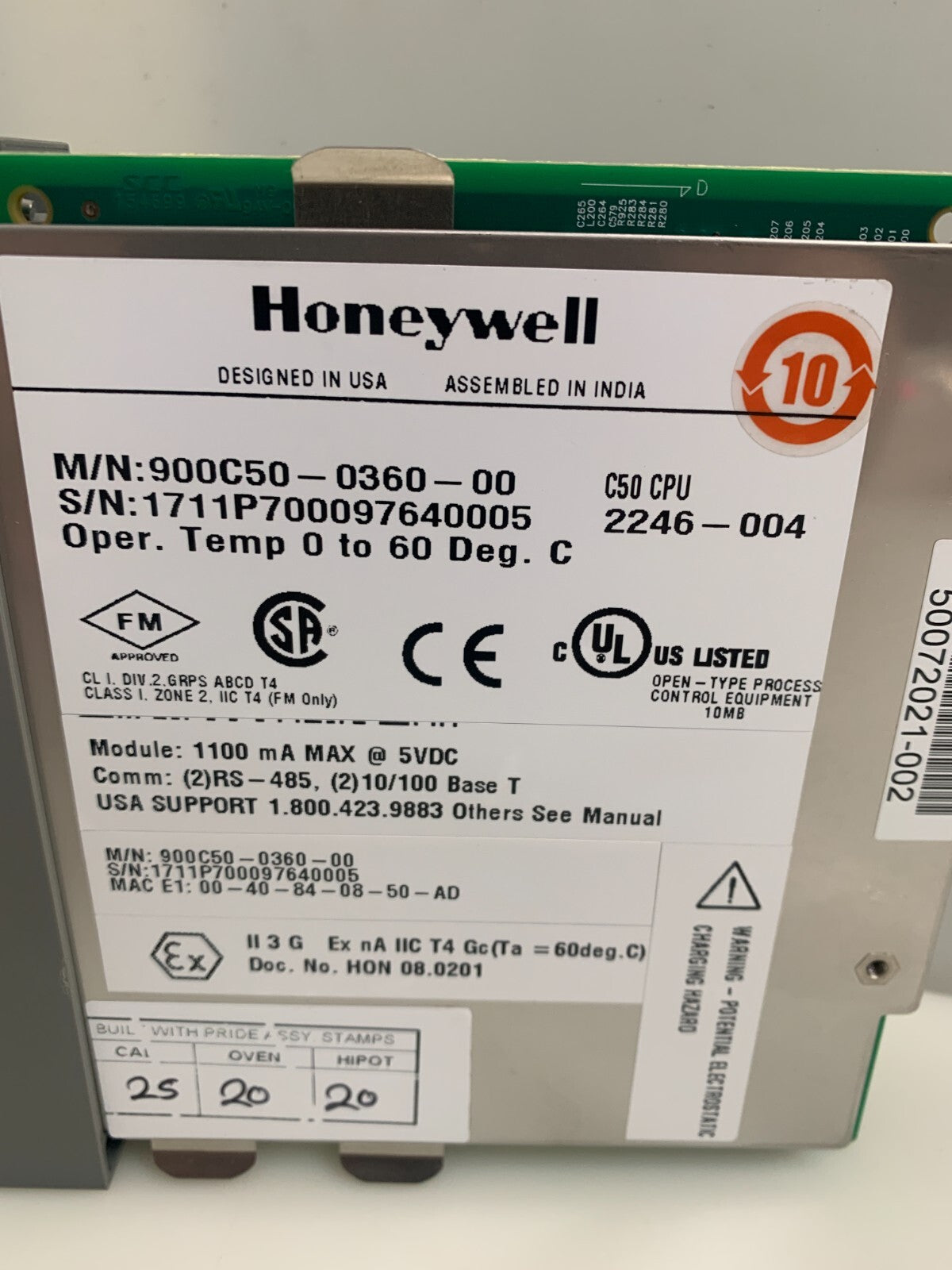 Honeywell C50 CPU Temperature Controller 0-60 Celsius 900C50-0360-00