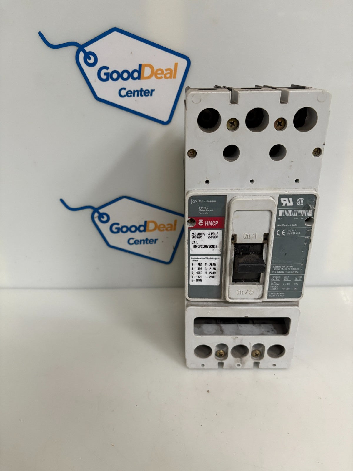EATON CUTLER HAMMER HMCP MOTOR CIRCUIT PROTECTOR 250 AMPS HMCP250W5CN02