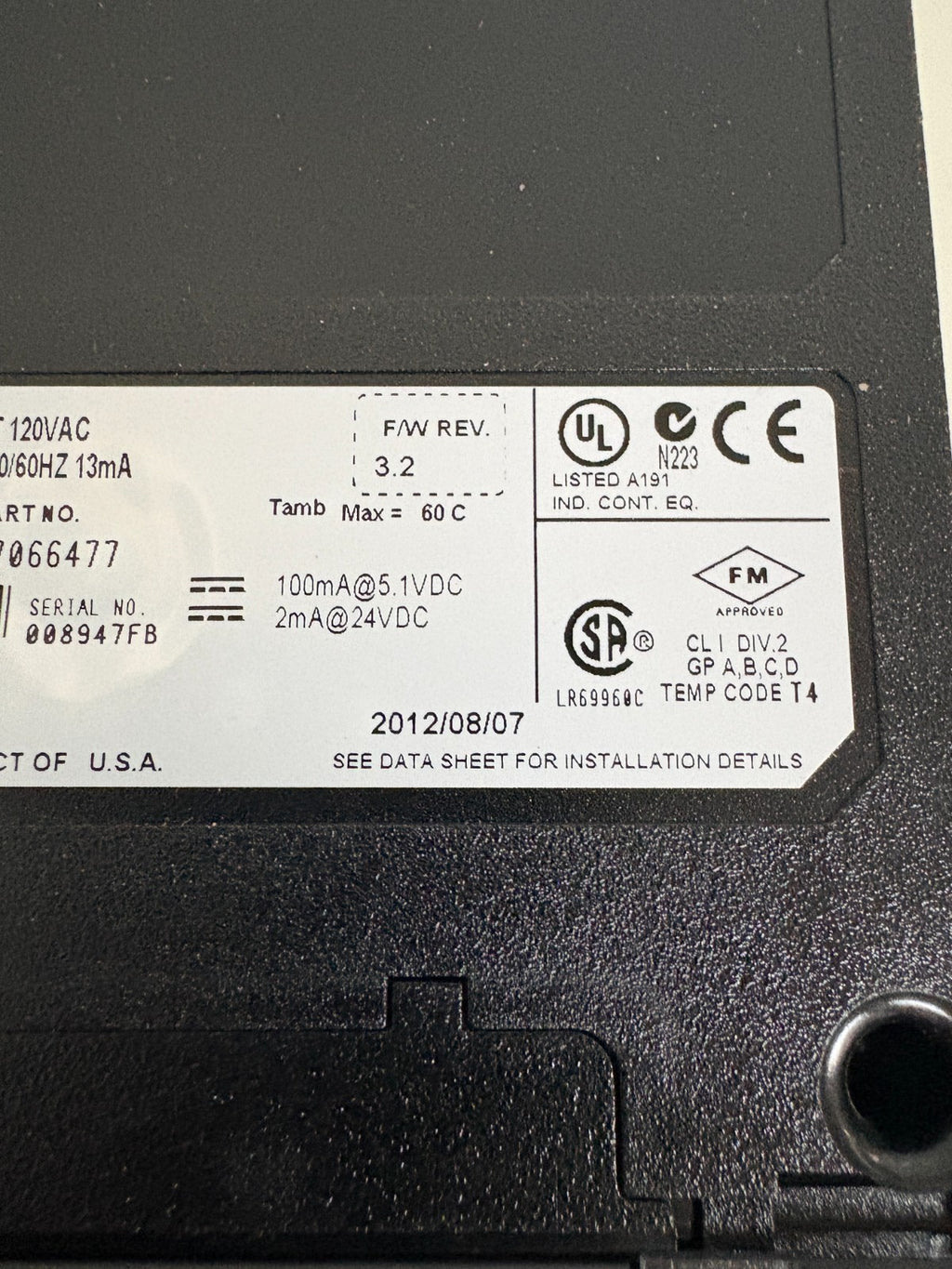 HONEYWELL AC INPUT 120/AC MODULE TC-IDA161 A 97066477
