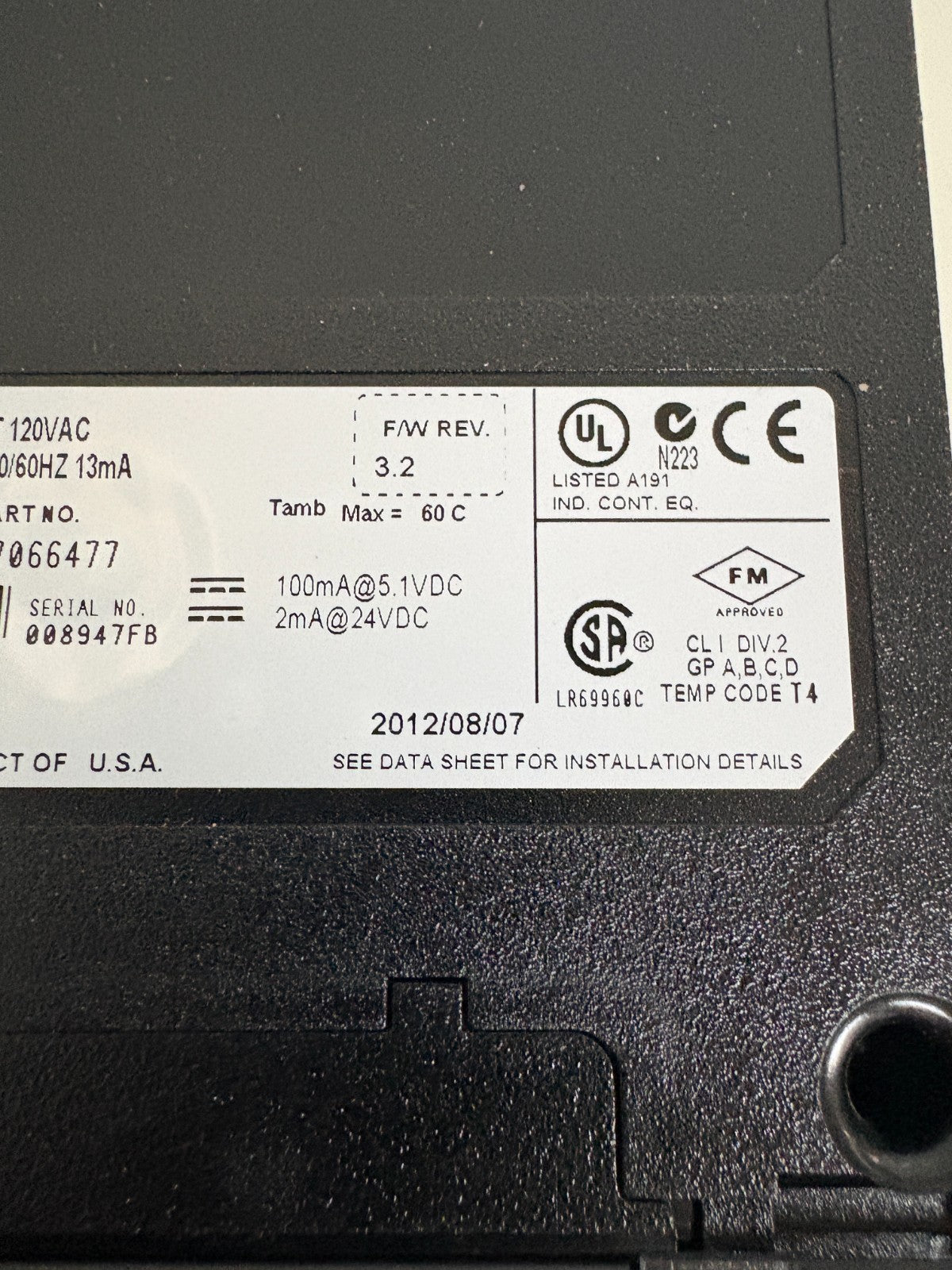 HONEYWELL AC INPUT 120/AC MODULE TC-IDA161 A 97066477