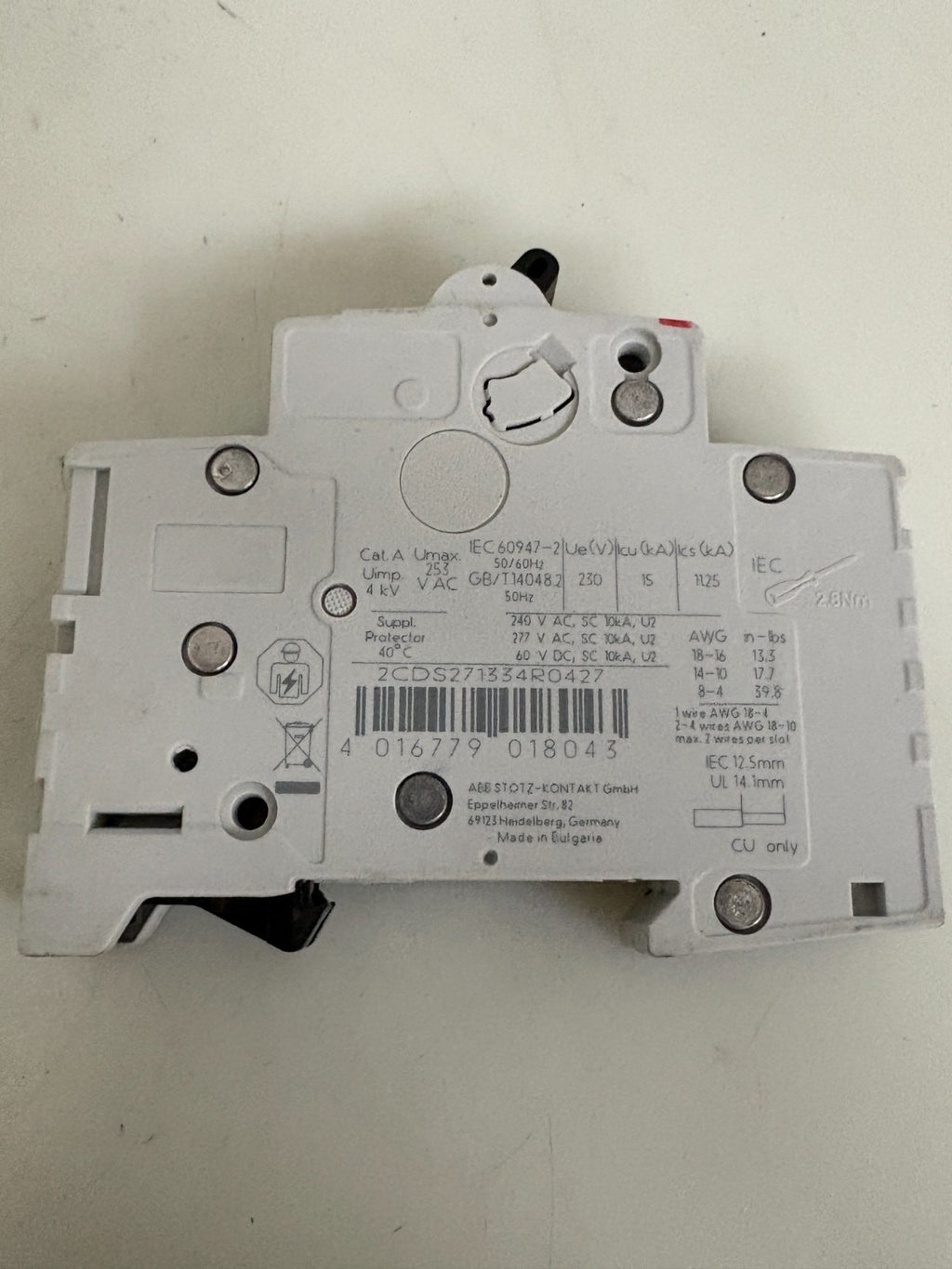 ABB CIRCUIT BREAKER ST 201M K 10 A