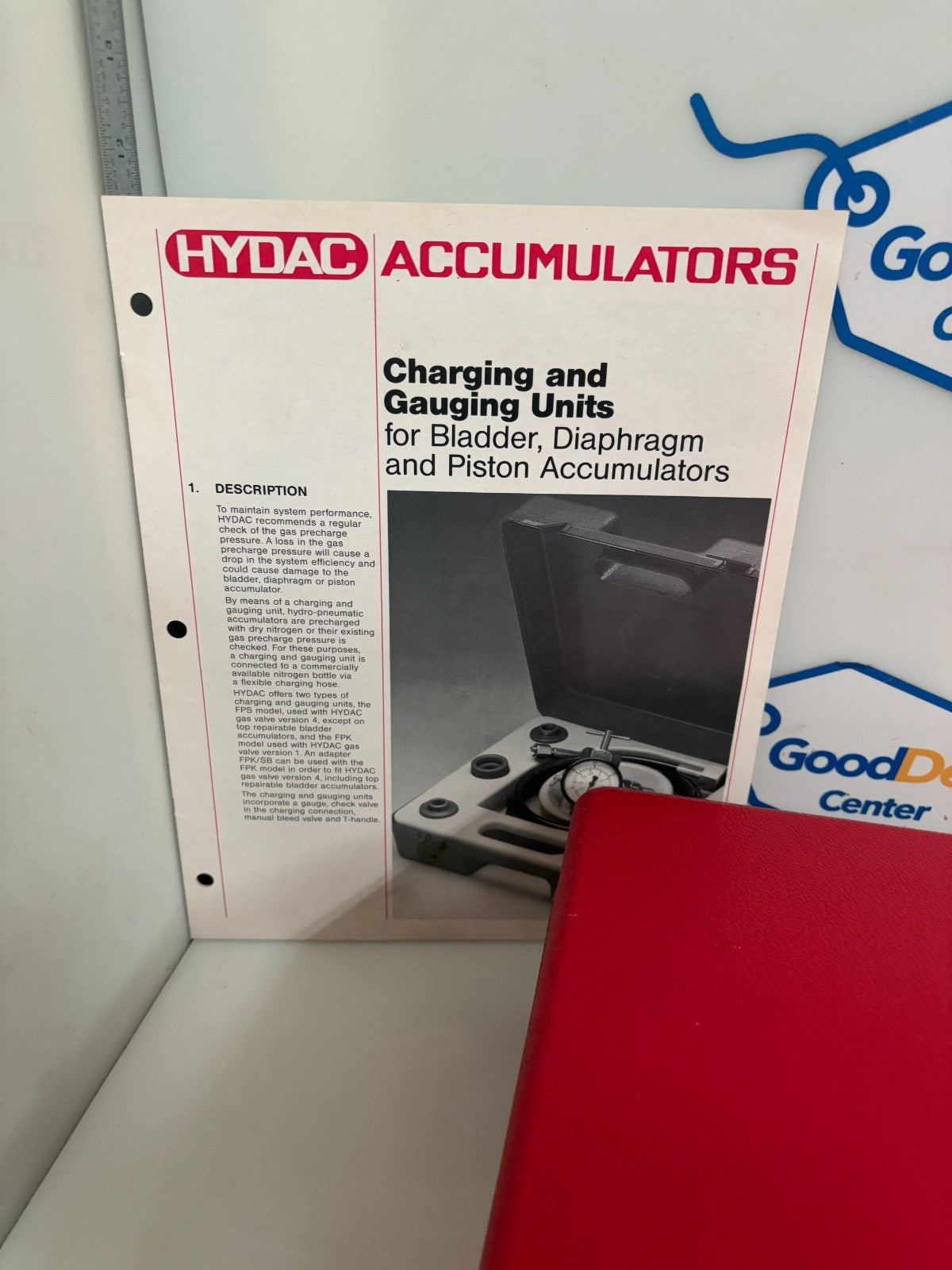 HYDAC ACCUMULATORS CHARGING AND GAUGING UNITS FPS 250 F2.5 G4 K
