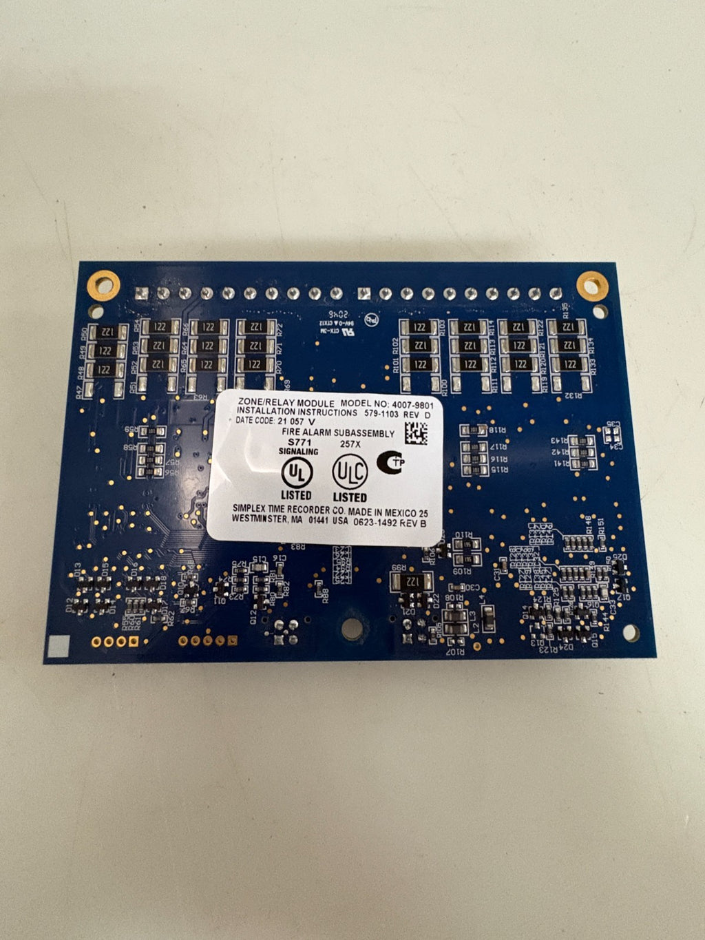 SIMPLEX ZONE RELAY MODULE 4007-9801 4