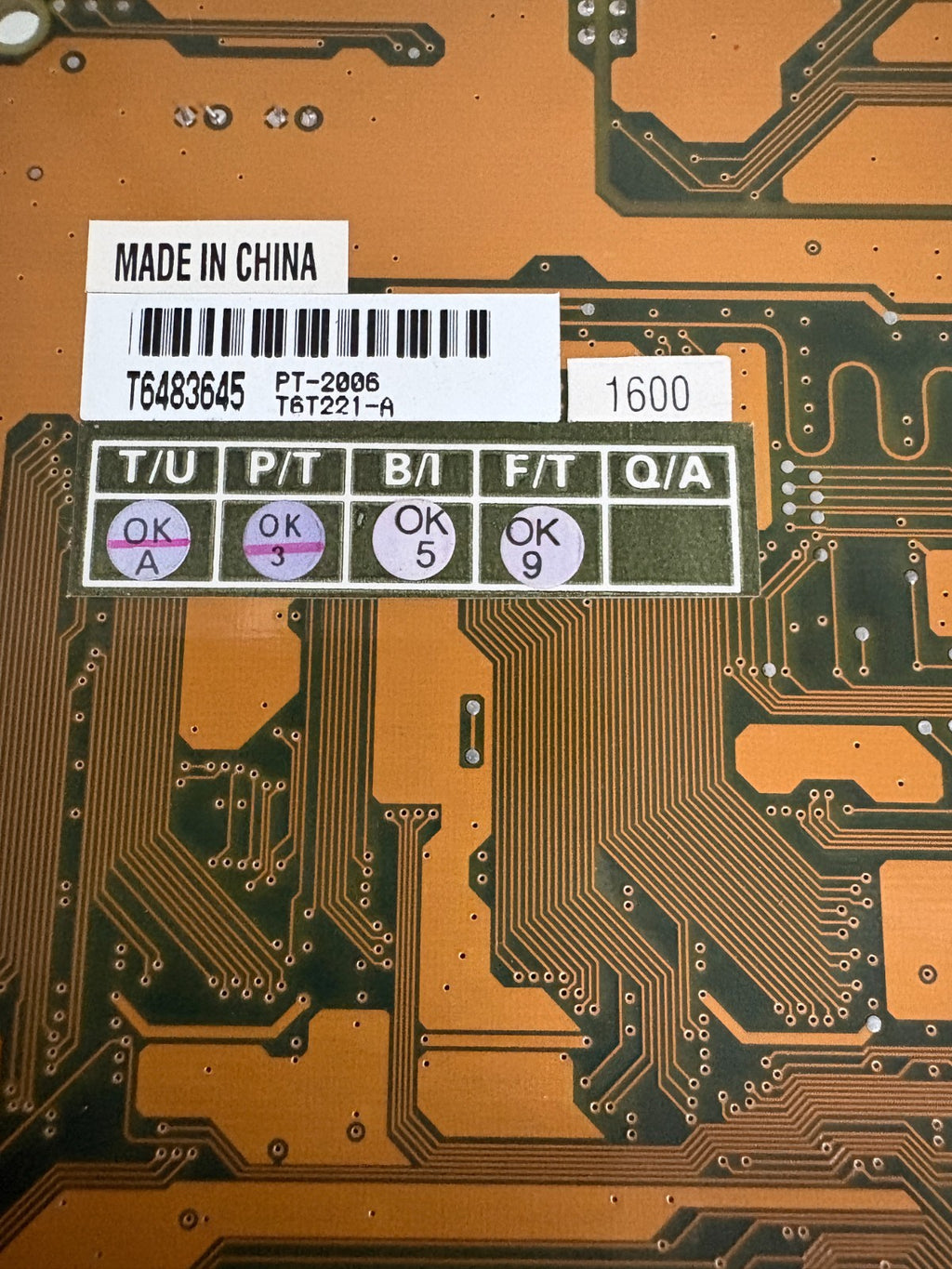 PT-2006 T6T221-A CIRCUIT BOARD