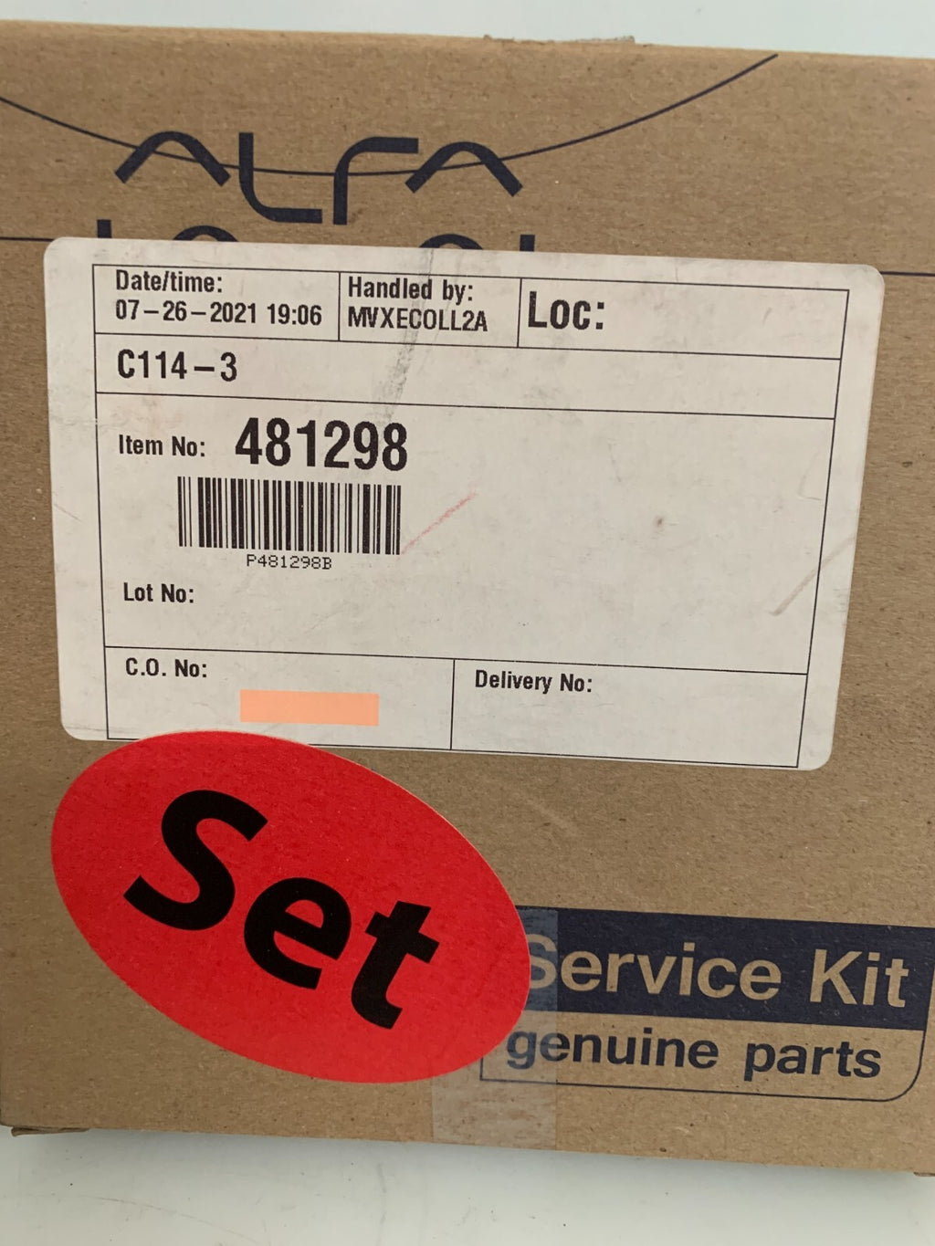 LOT OF 2 ALFA LAVAL PUMP SERVICE KIT 481 298