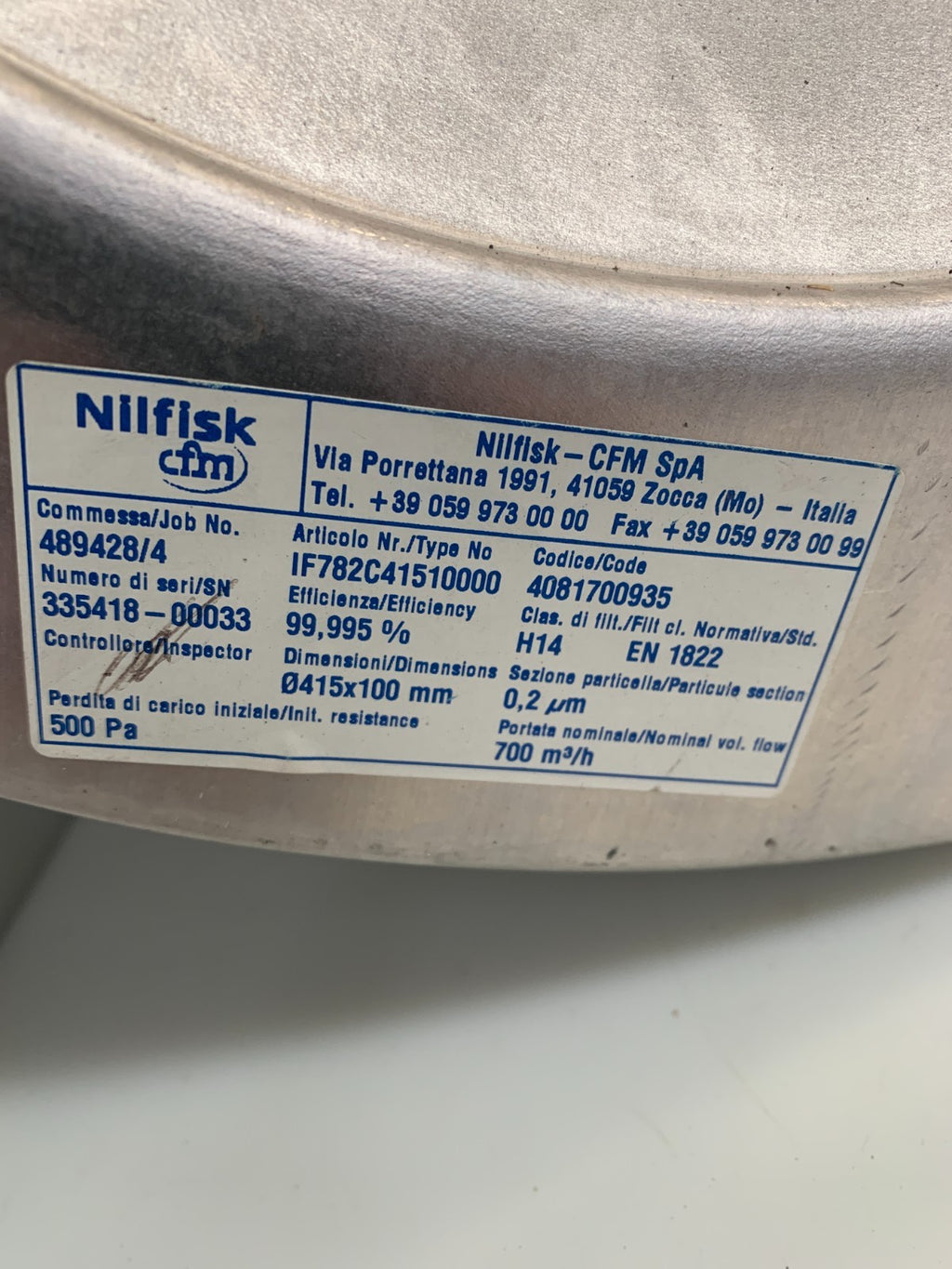 NILKISK   CFM Vacuum Filter Cartrige  IF782C41510000