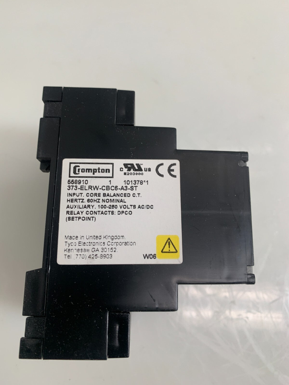 TYCO ELECTRONICS / CROMPTON  373-ELRW-CBC6-A3  Leakage Relay  558910