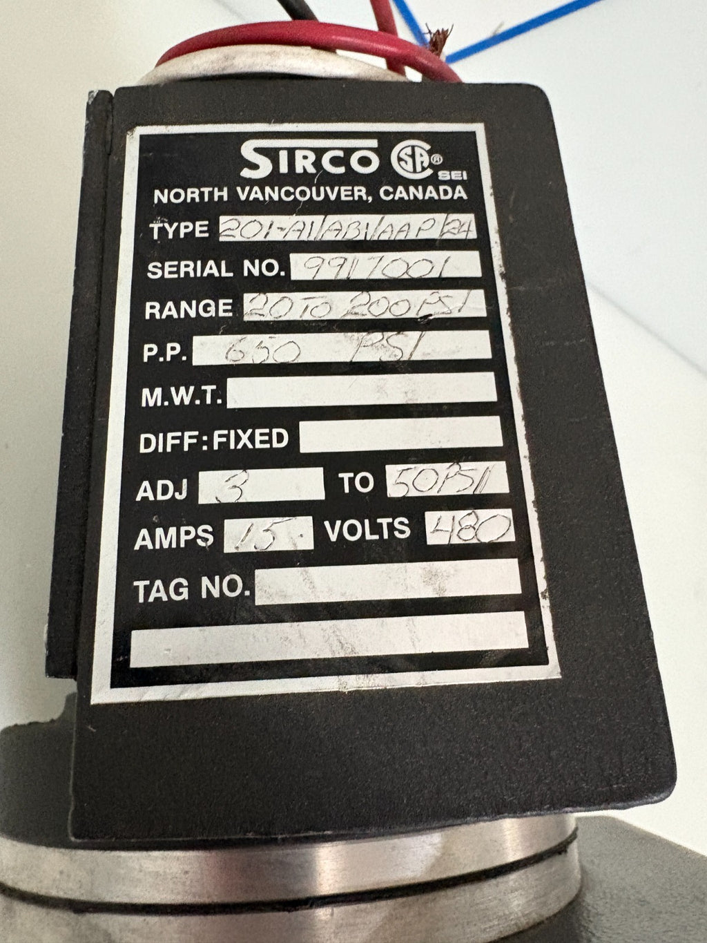 SOUTHWELL CONTROLS SIRCO SERIES 2000 ACTUATOR 1E-F3A TYPE 201-A1/ABI/AAD/24