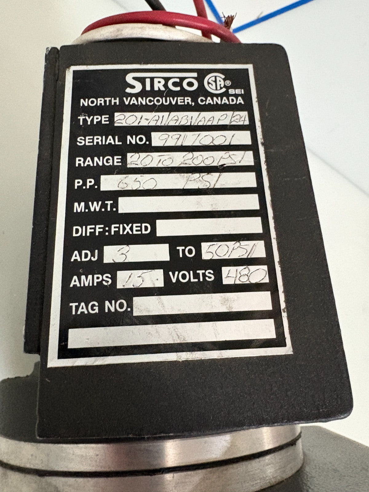 SOUTHWELL CONTROLS SIRCO SERIES 2000 ACTUATOR 1E-F3A TYPE 201-A1/ABI/AAD/24